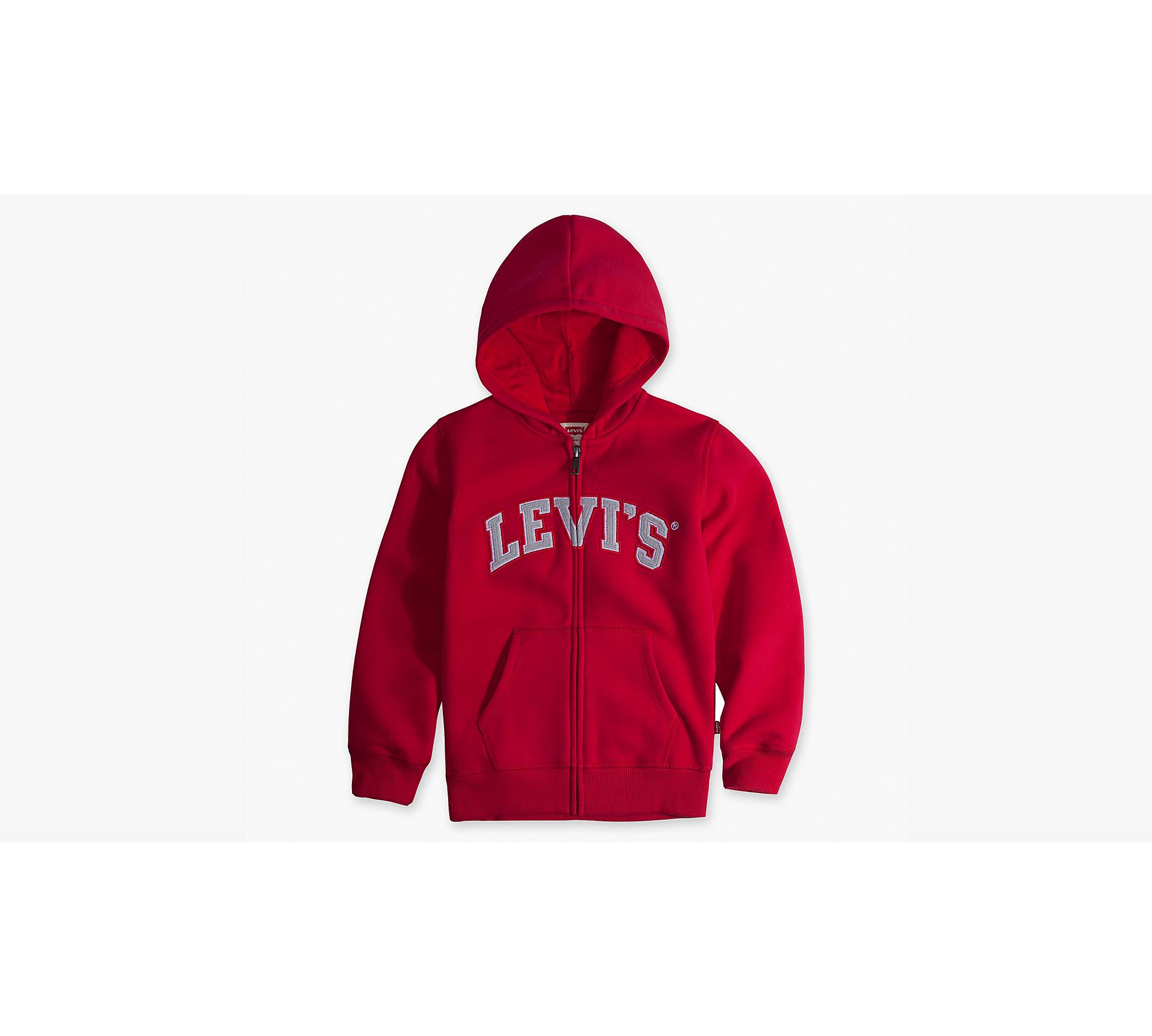 Oversized Fit Cotton zip-through hoodie - Crimson red - Men