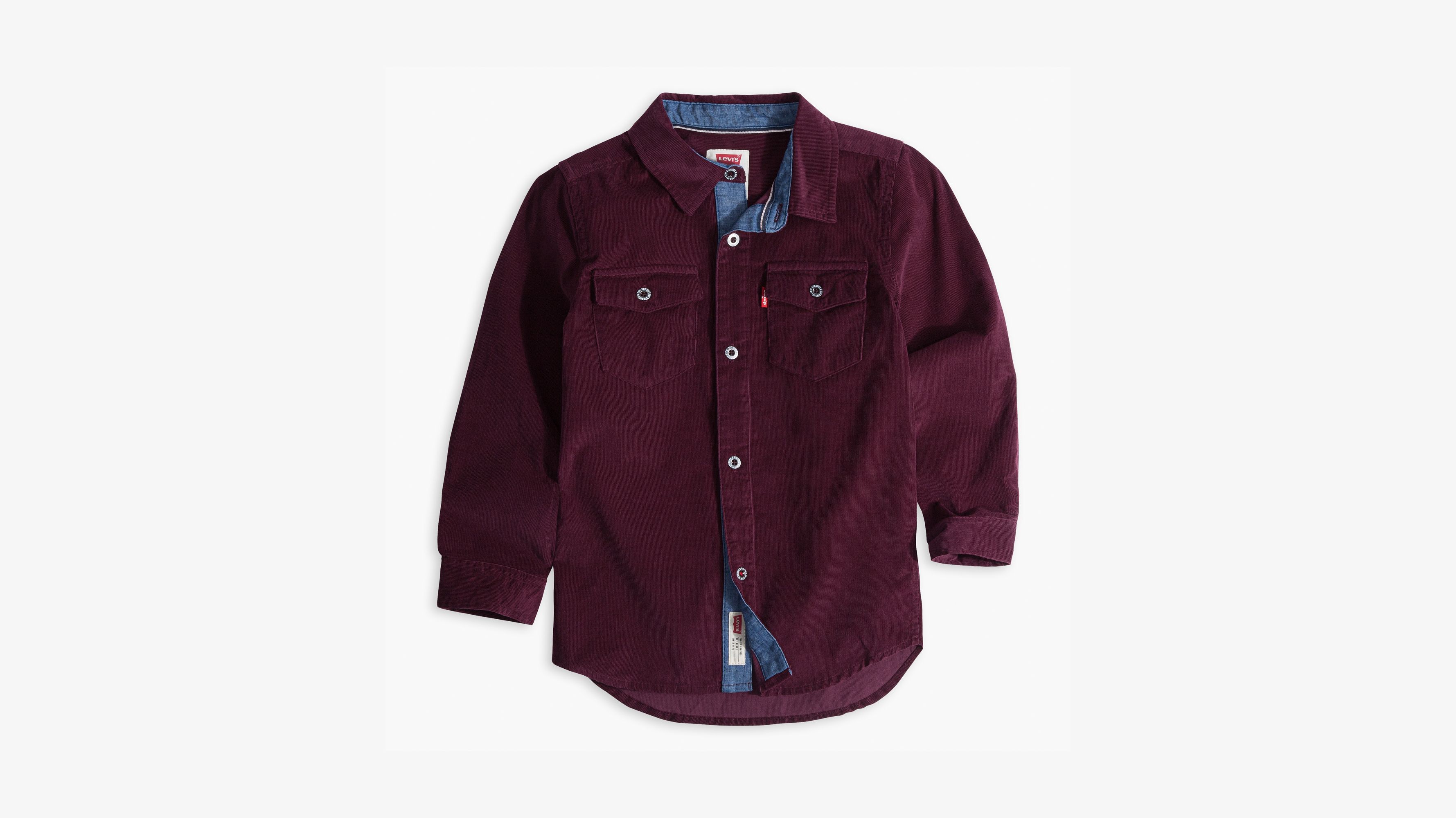 Boys Corduroy Western Shirt - Purple 