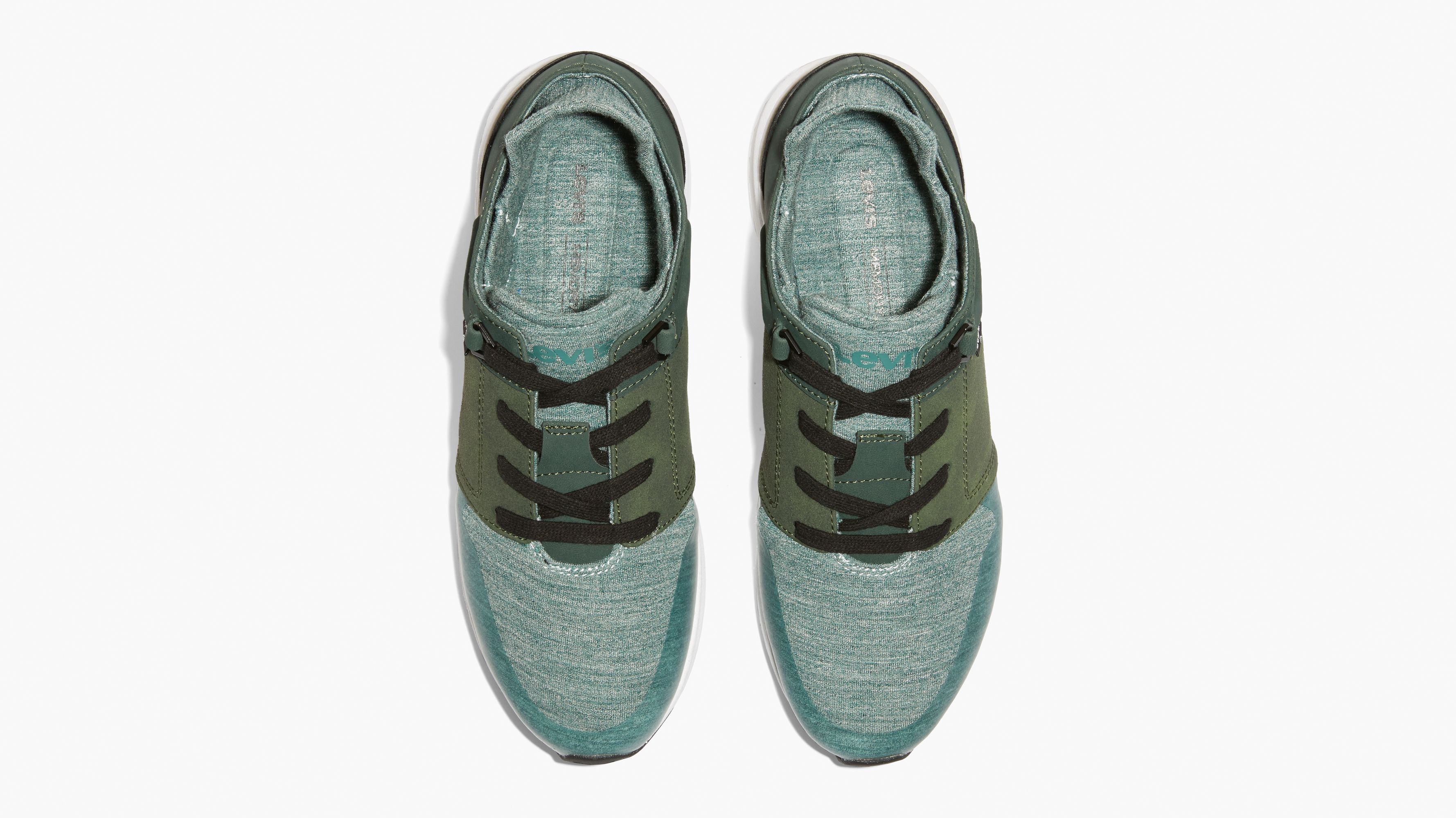 Black Tab Runner Sneakers - Green 