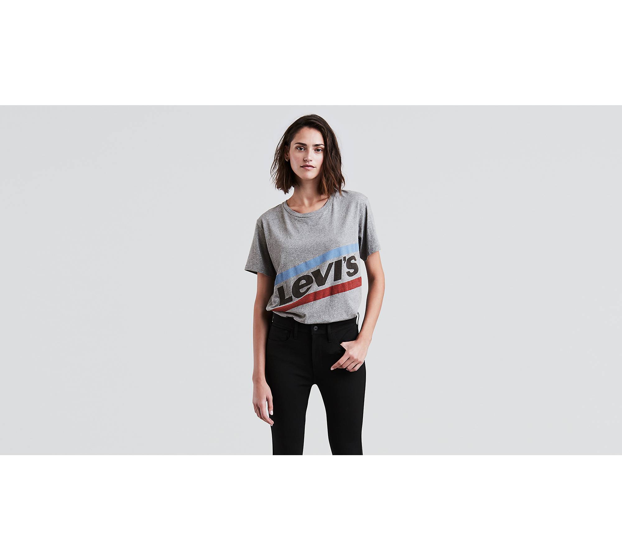 Graphic Boyfriend Tee Shirt - Grey | Levi's® US