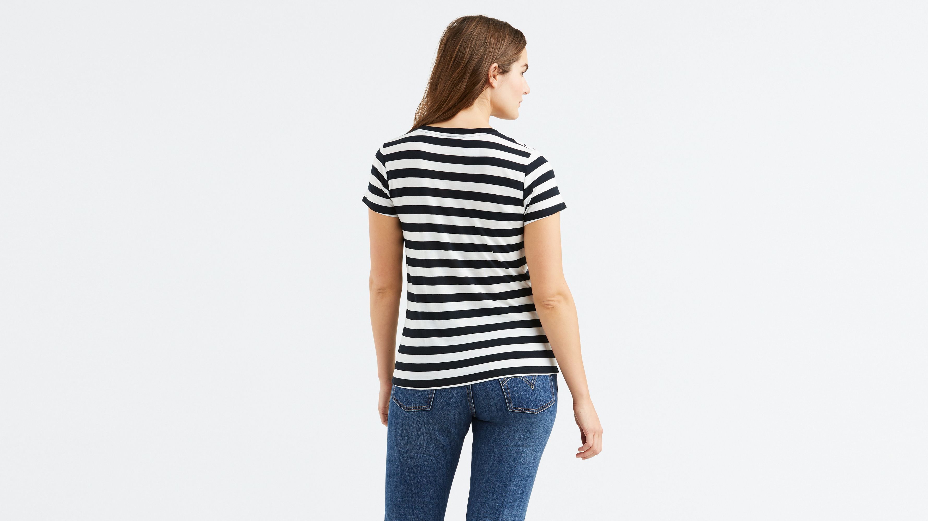 売れ筋商品|||リーバイス Tシャツ レディース トップス PERFECT V NECK - Print T-shirt - skyway Striped Perfect V-neck Tee Shirt - Multi-color | Levi's® US