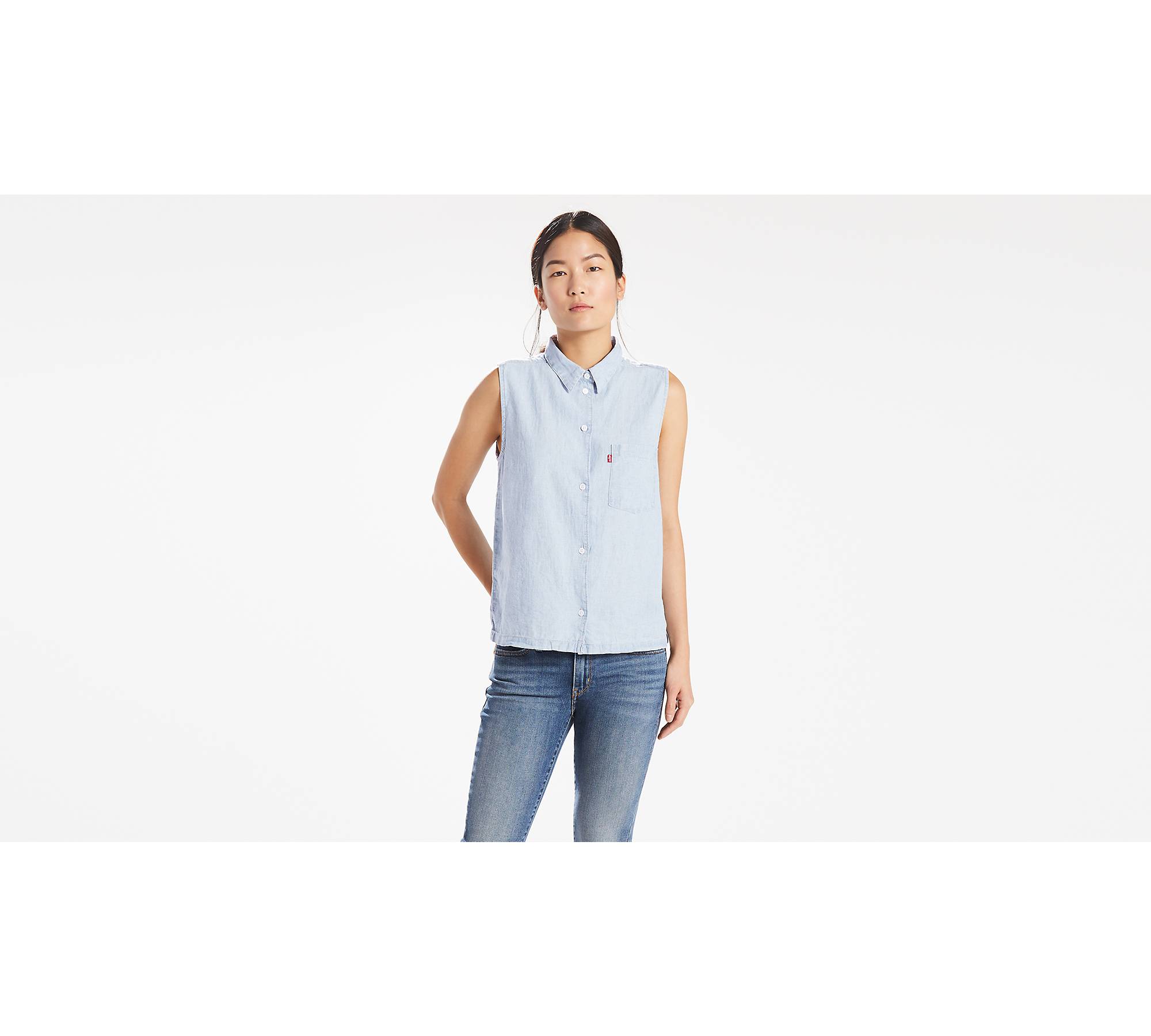 Sleeveless Sidney Button Back Shirt - Medium Wash | Levi's® US