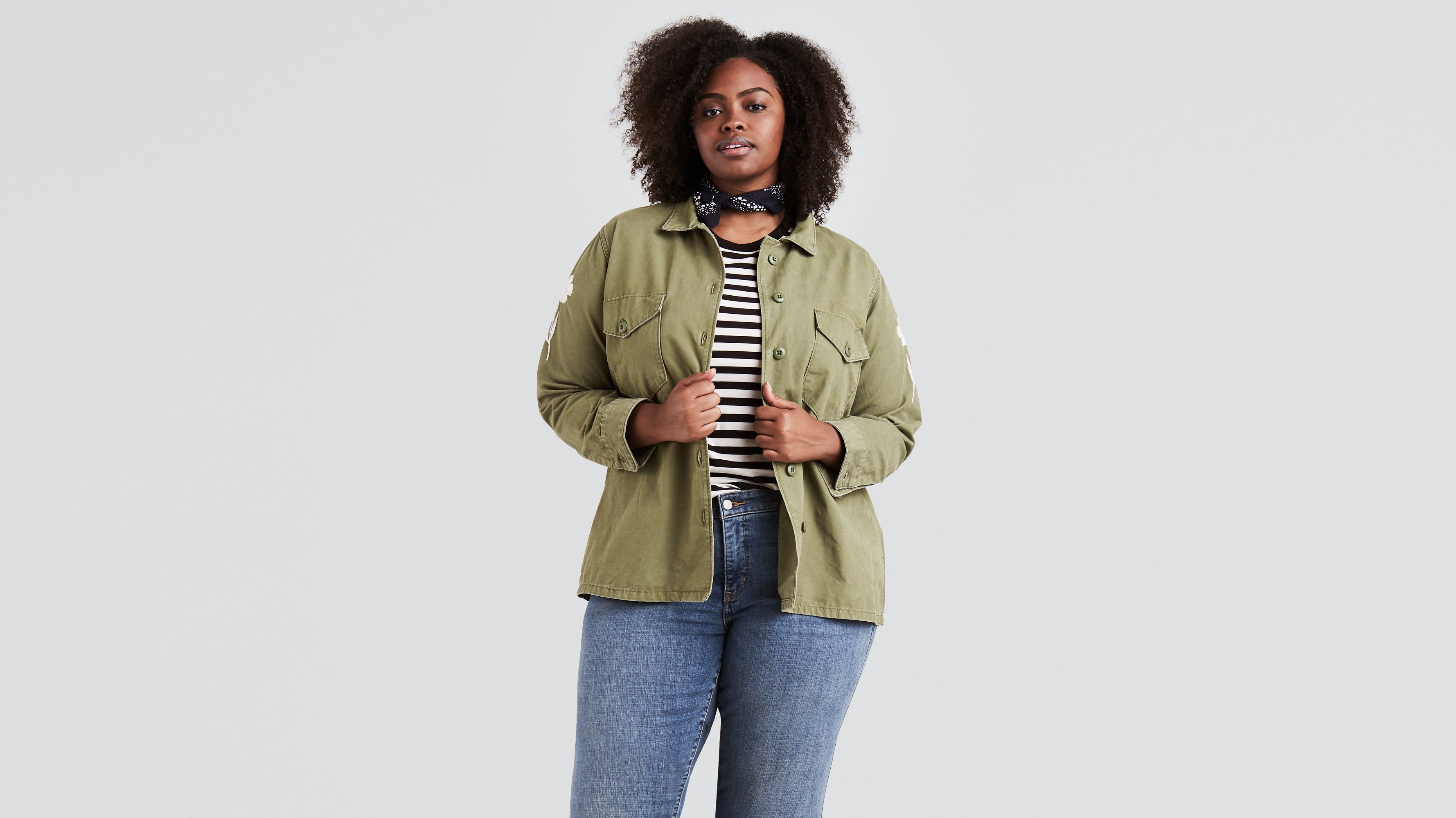 Plus size 2025 green jacket