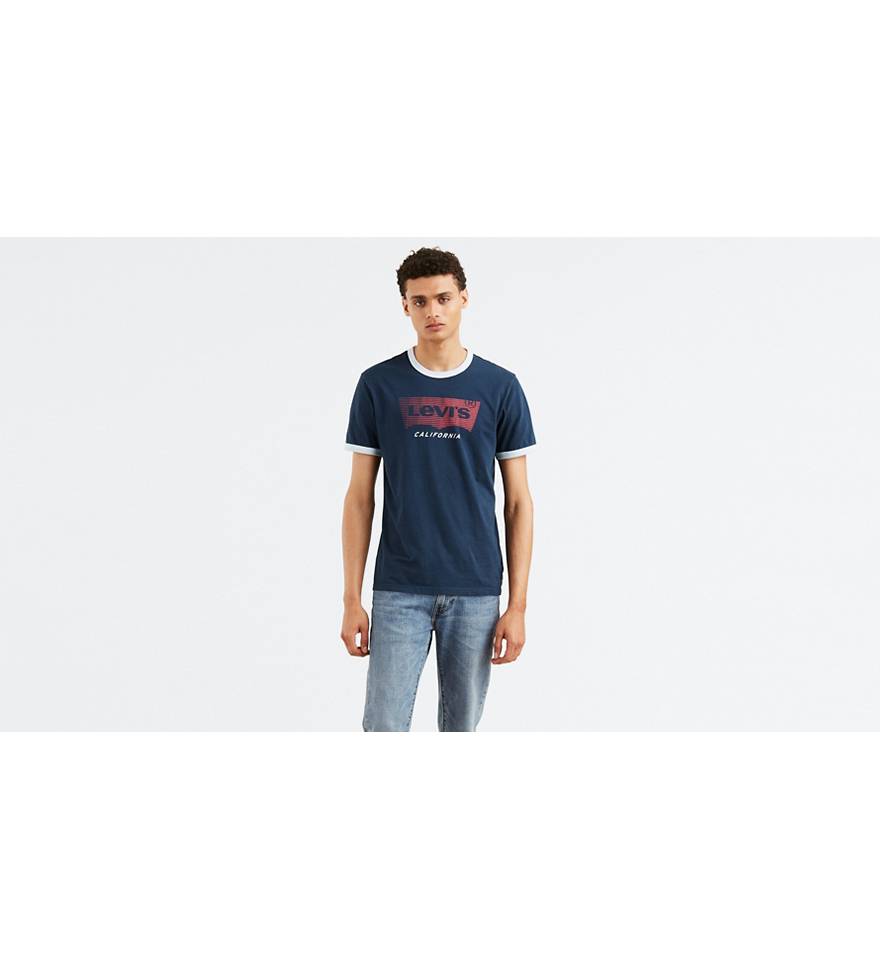 Levi’s® Logo Ringer Tee Shirt - Blue | Levi's® US