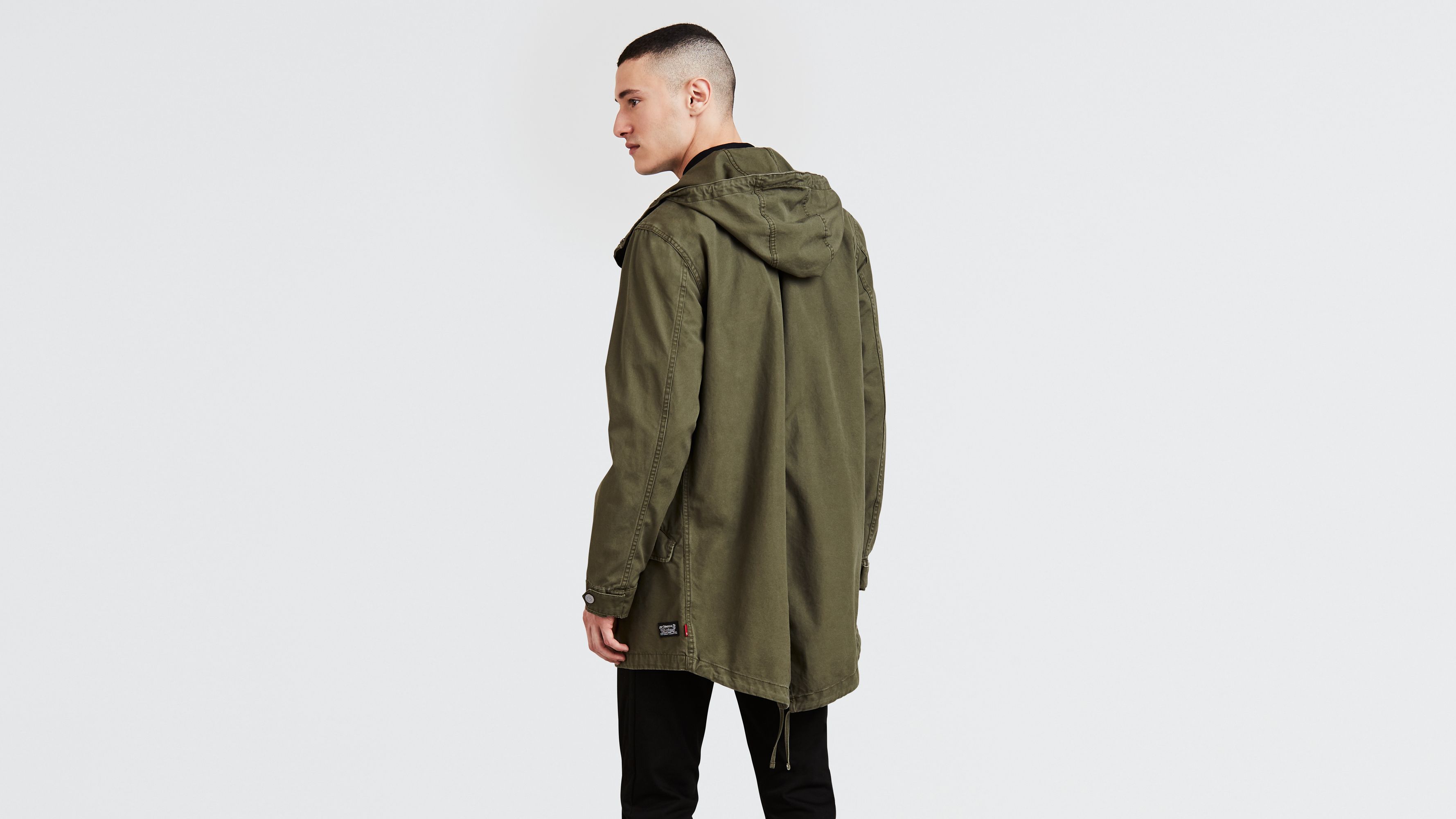 levi's mens lightweight fishtail parka olive night