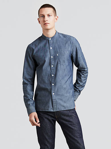 Mandarin Collar One Pocket Shirt - Medium Wash | Levi's® US