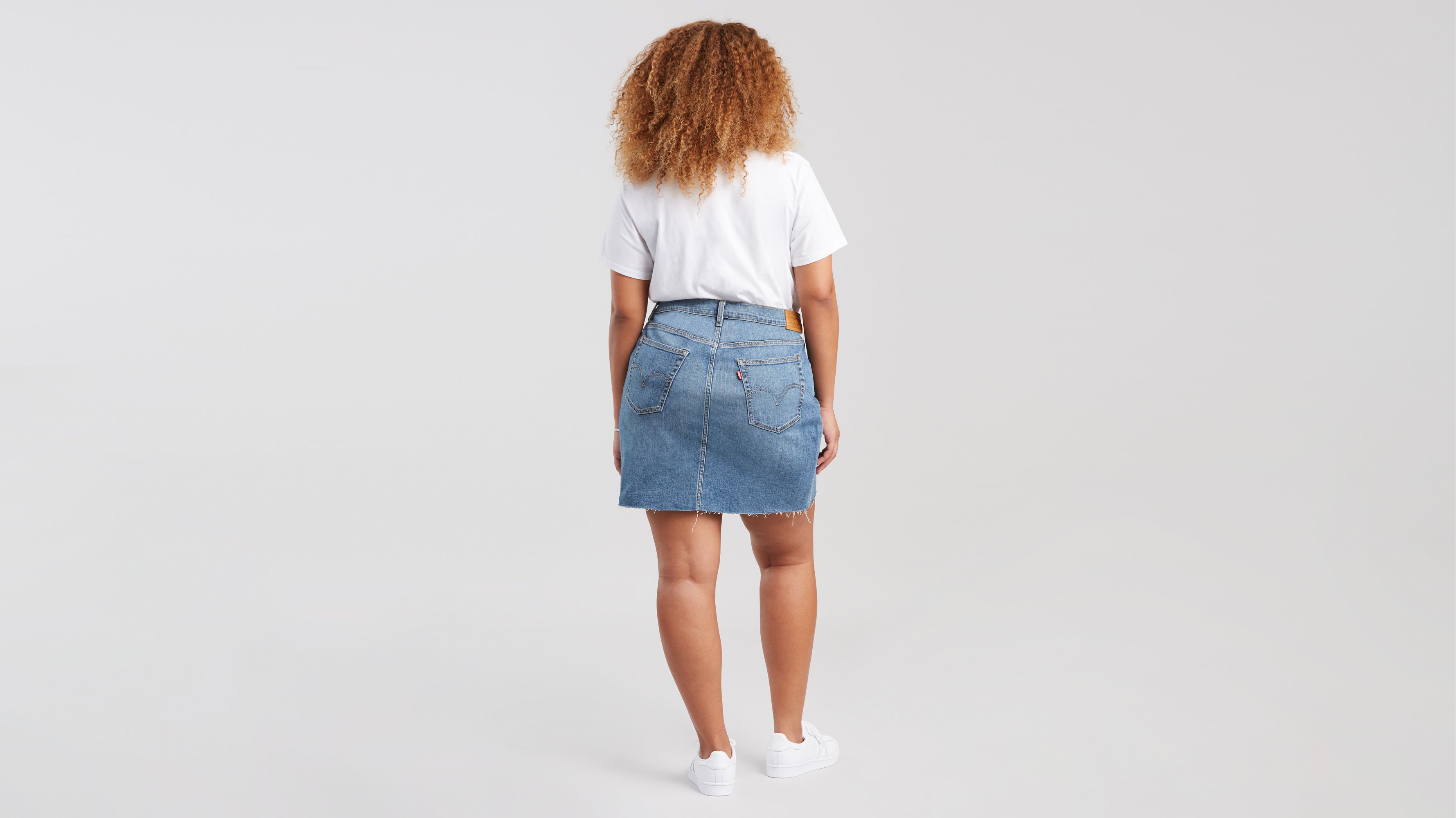 levi plus size denim skirt