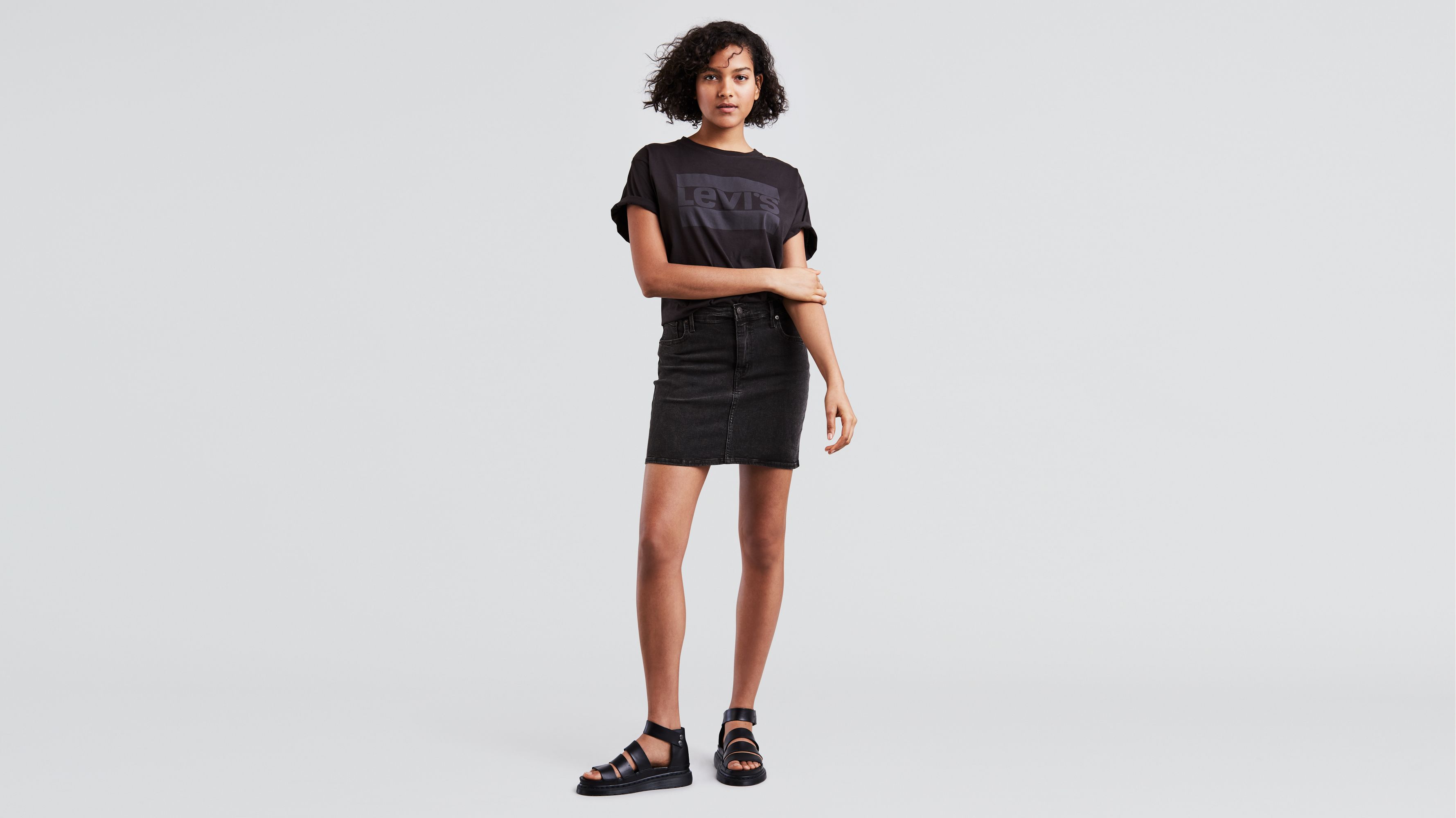 Levi's Deconstructed - Washed Black Denim Skirt - Cutoff Skirt - Lulus