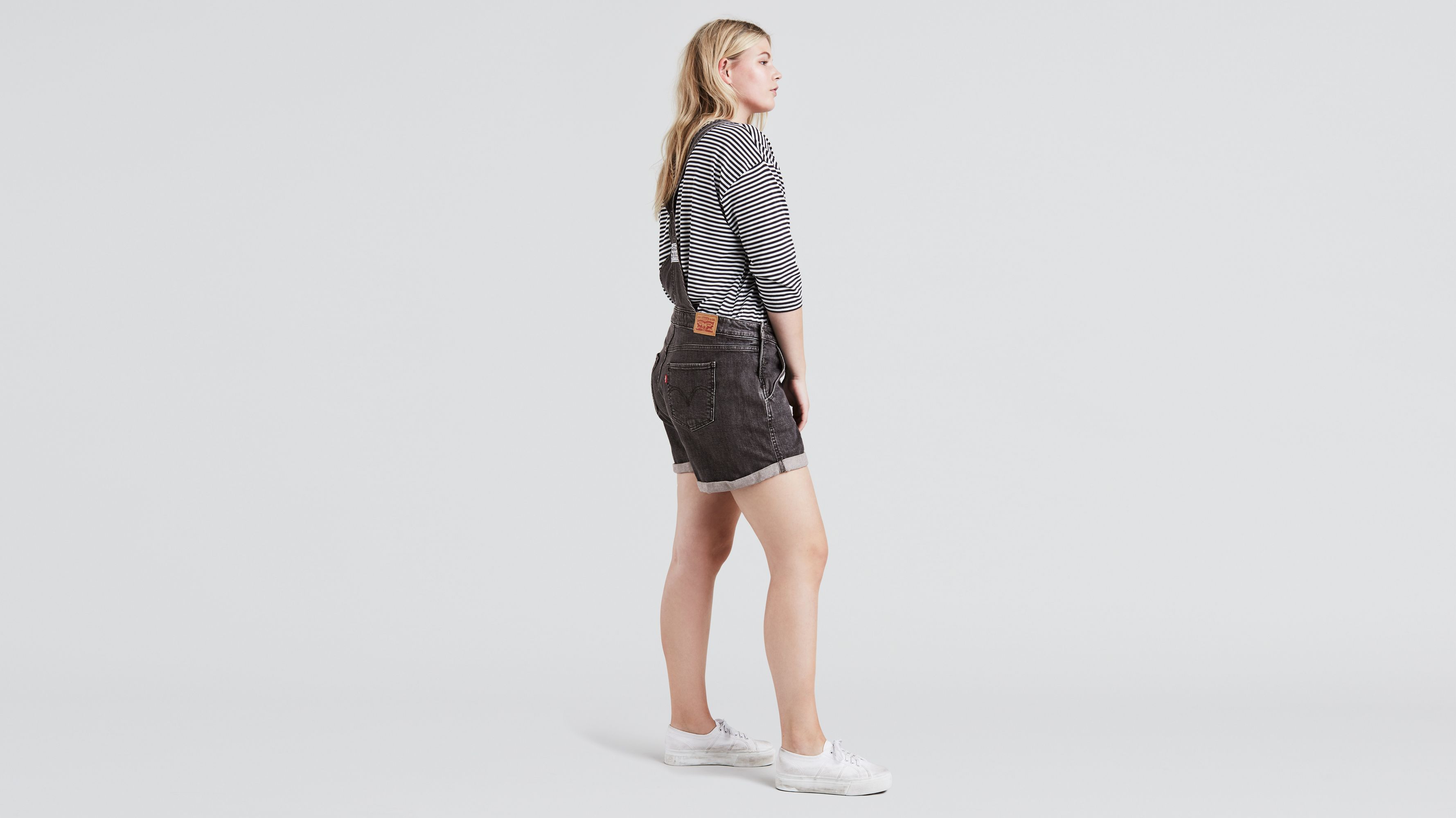 plus size black shortalls
