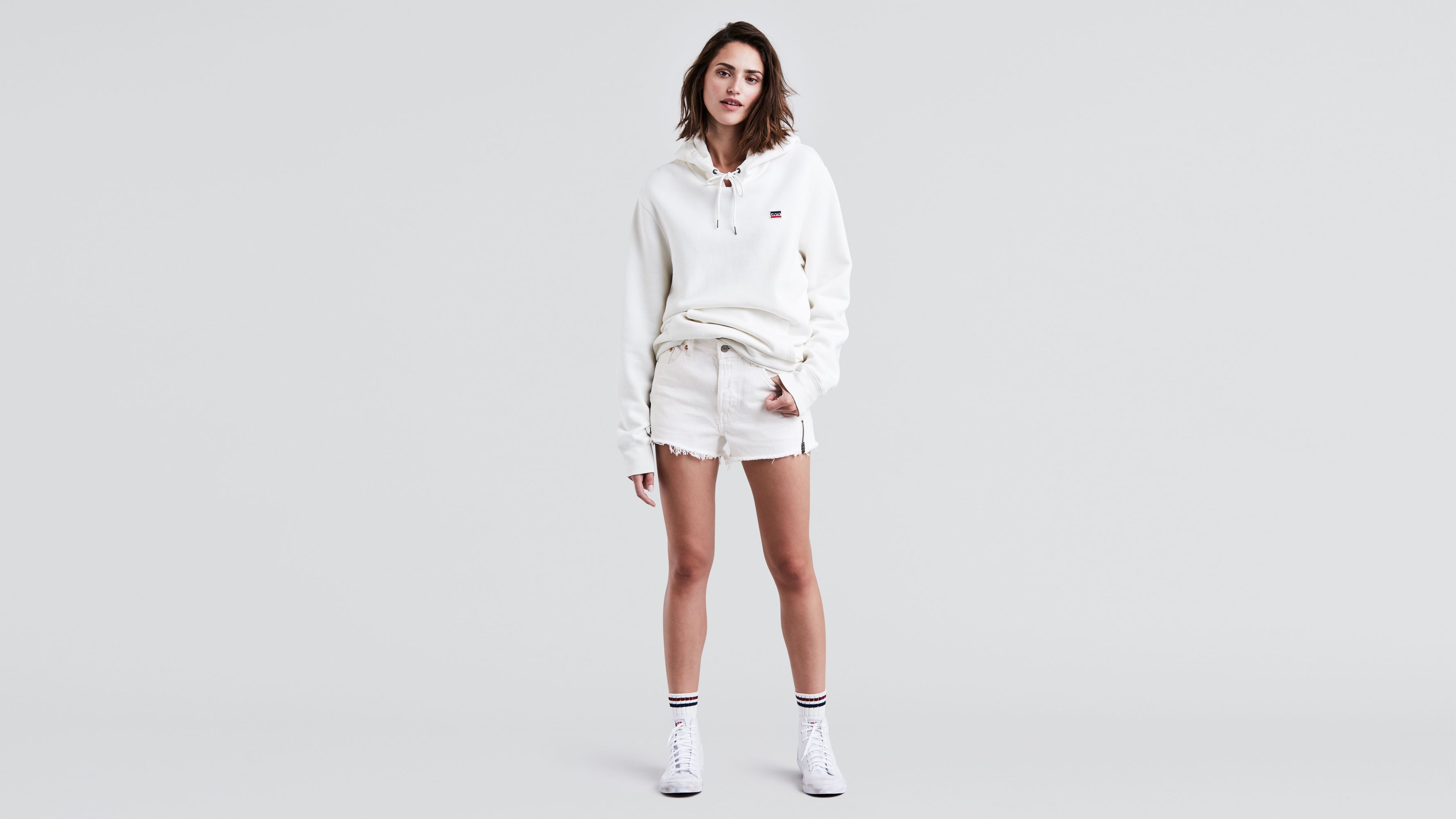 levis white 501 shorts