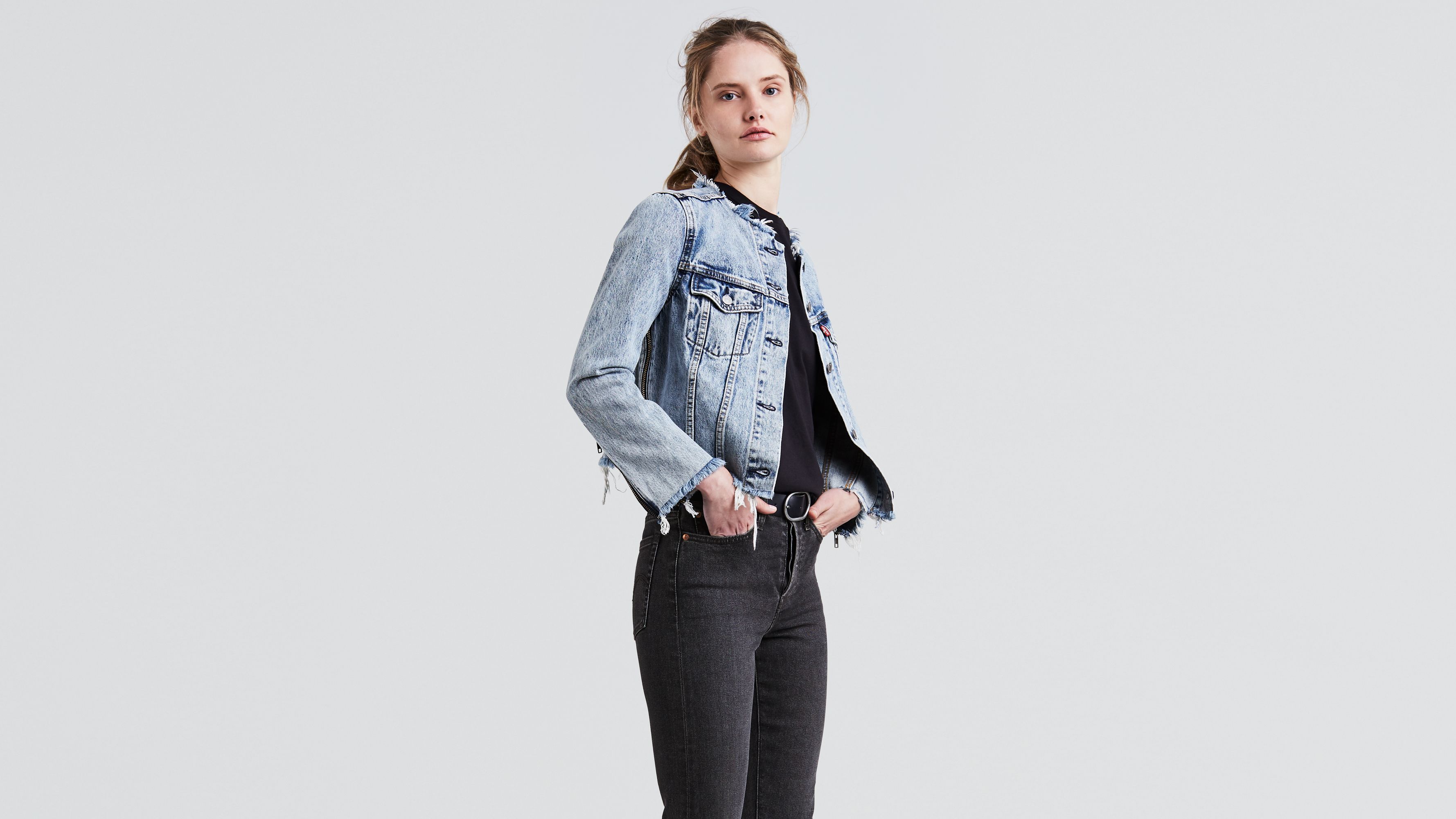 Levi's altered trucker jacket hot sale womens