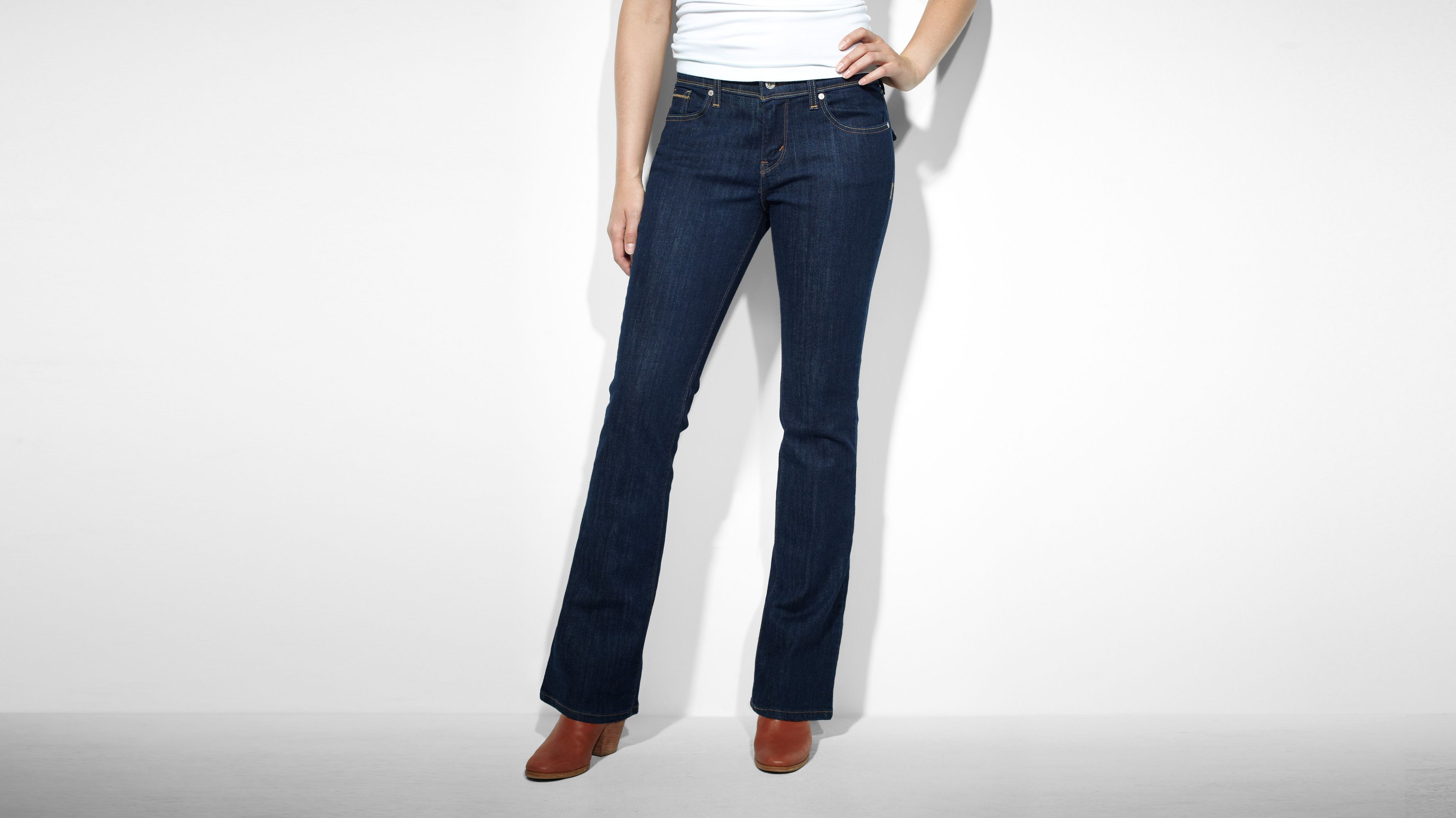 LEVI'S 515 Women's Boot Cut MEDIUM WASH Stretch Denim Jeans   Short Med & Long 