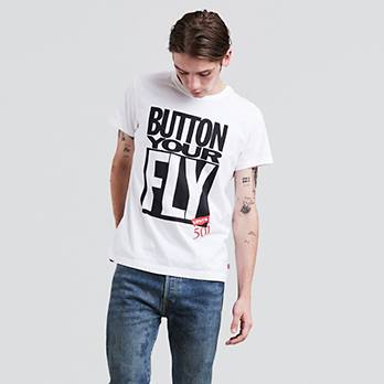 Button Your Fly Tee Shirt 1
