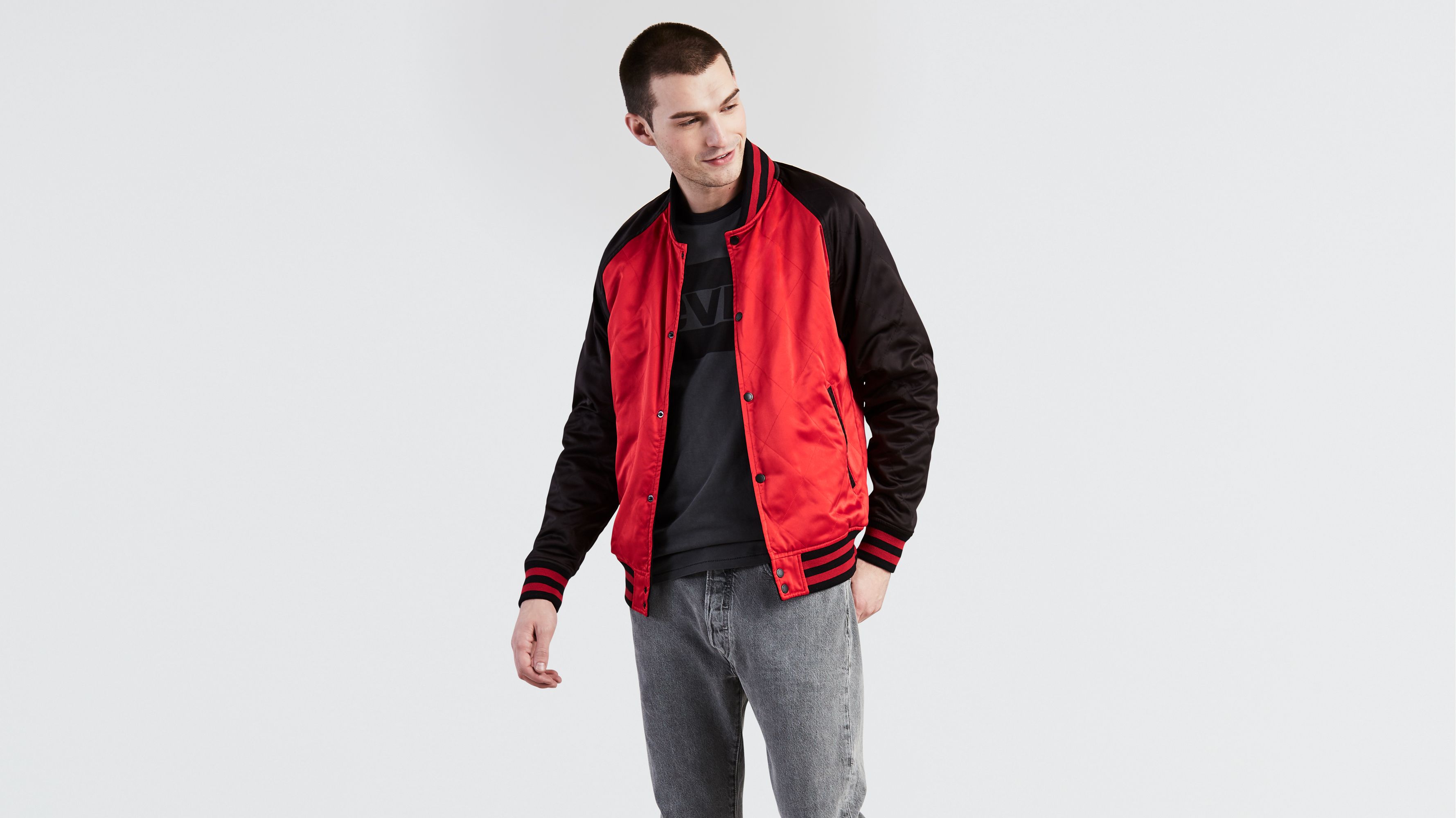 levis leather varsity bomber jacket