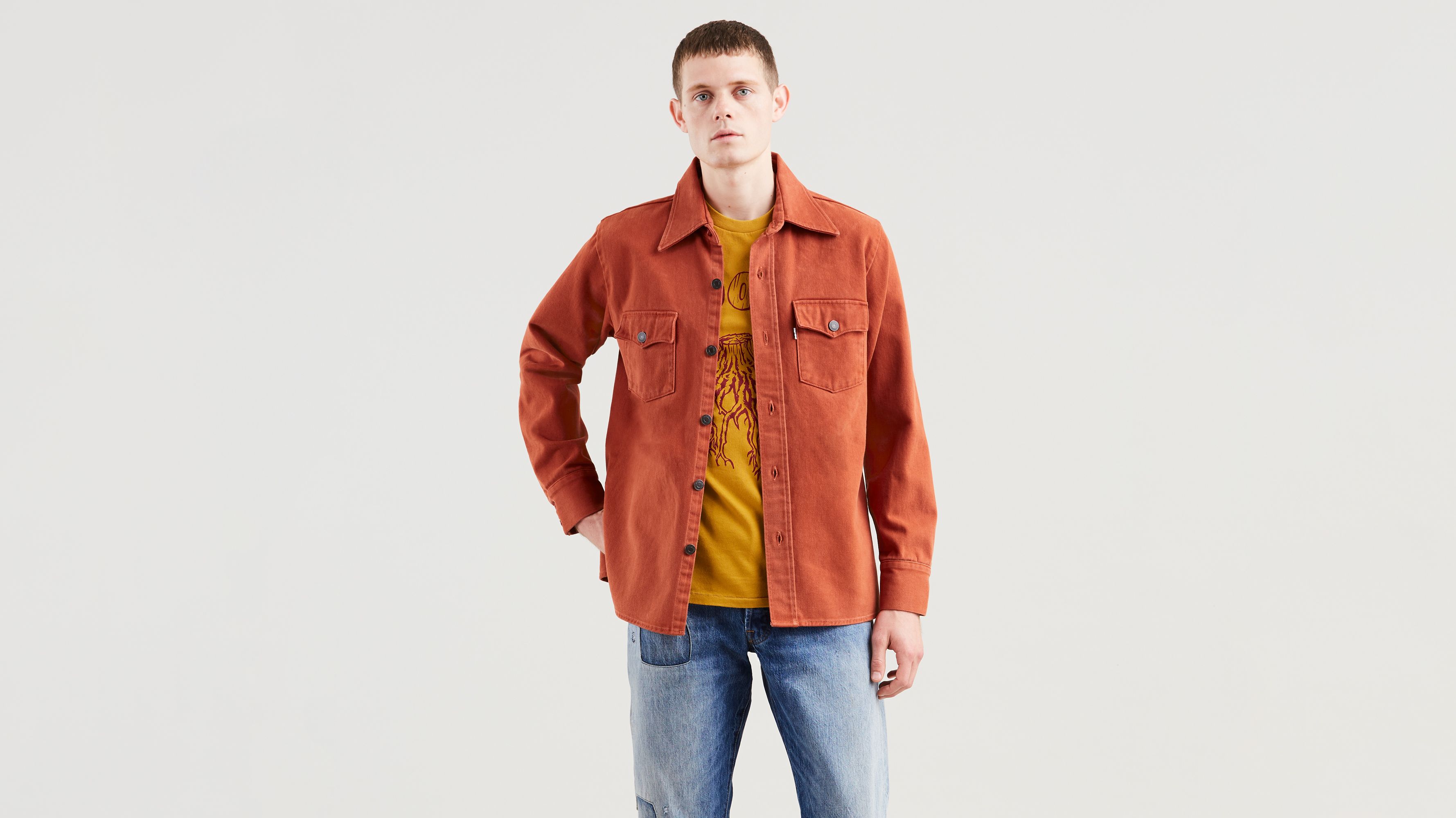 Levi's Vintage Clothing Shirt Jacket Picante - Brown 70's Style Levis LVC  Levi
