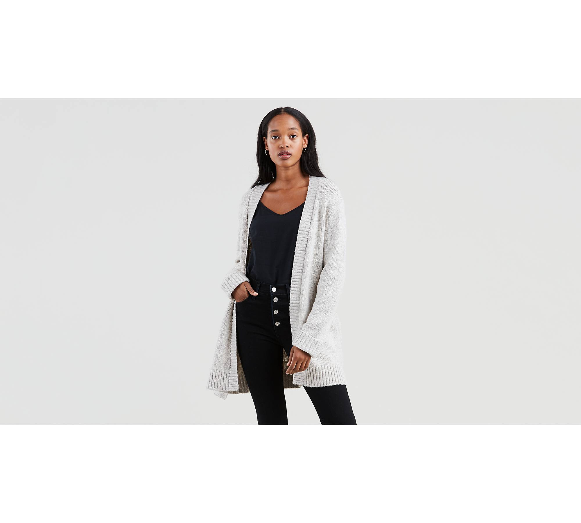 Wide Belted Cardigan Sweater - Grey | Levi's® US