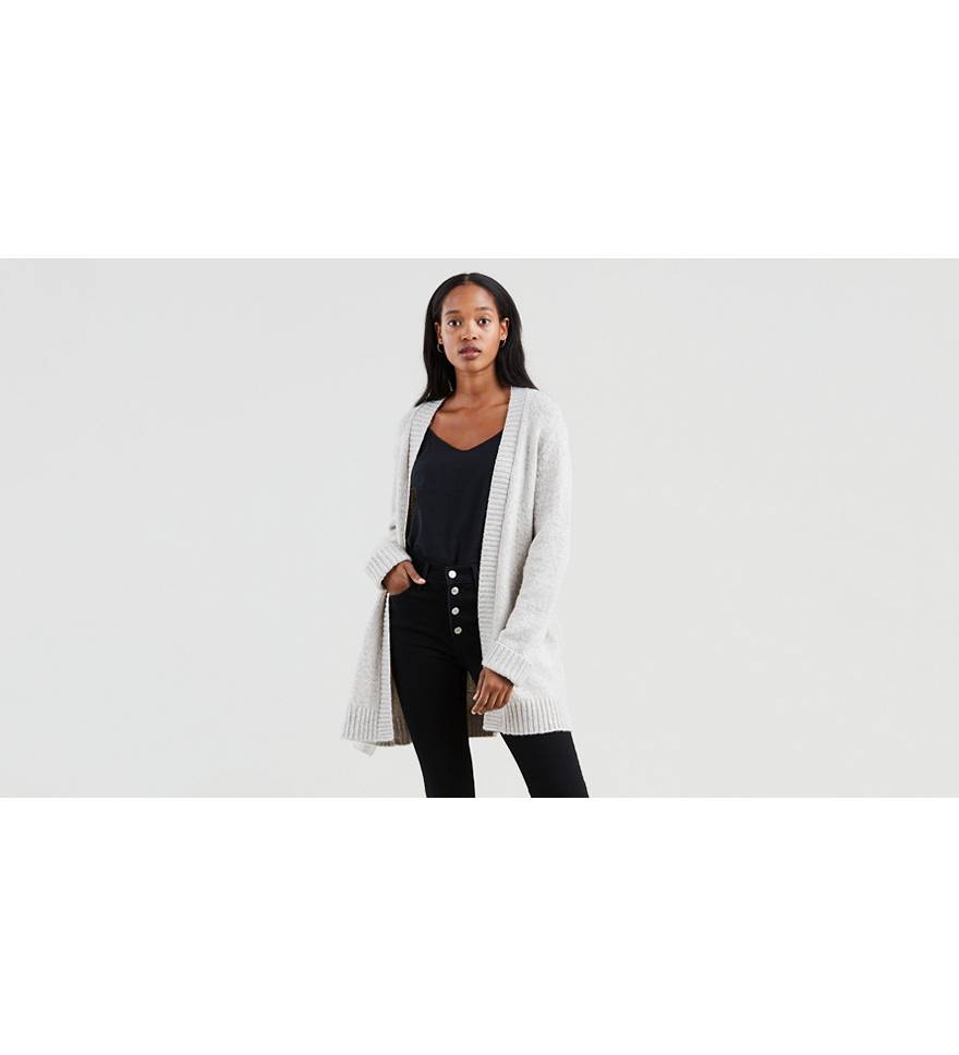 Wide Belted Cardigan Sweater - Grey | Levi's® US