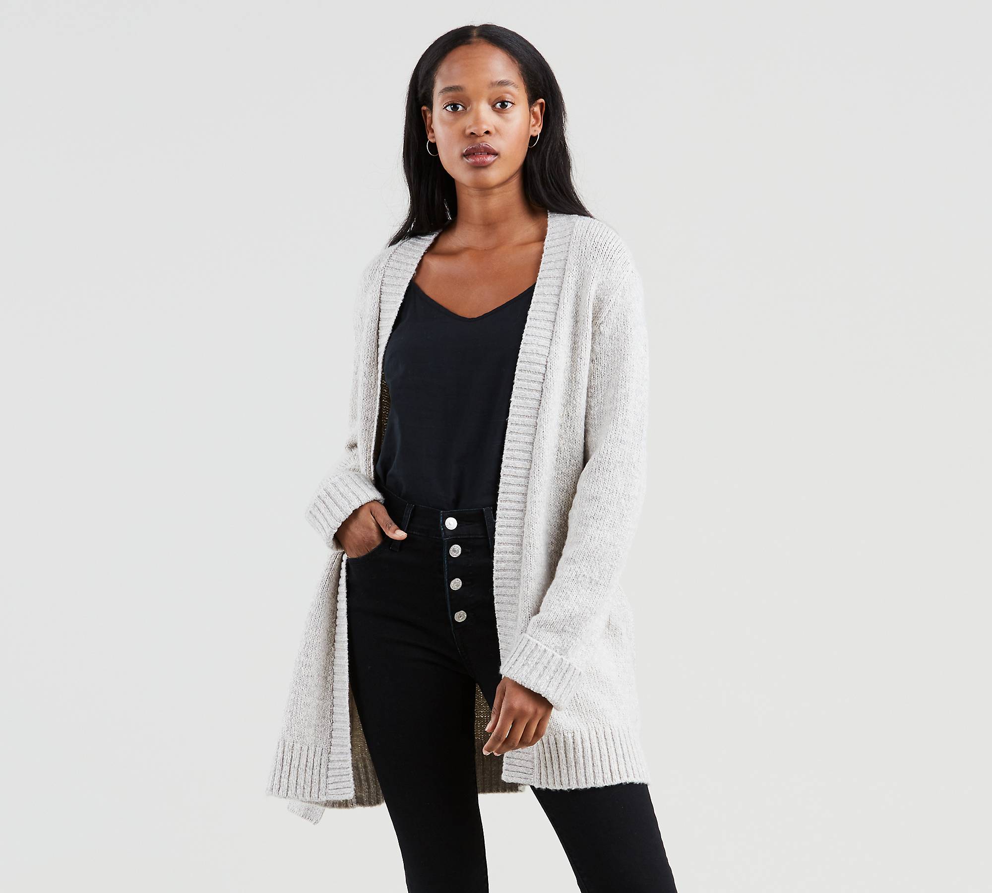 Wide Belted Cardigan Sweater 1