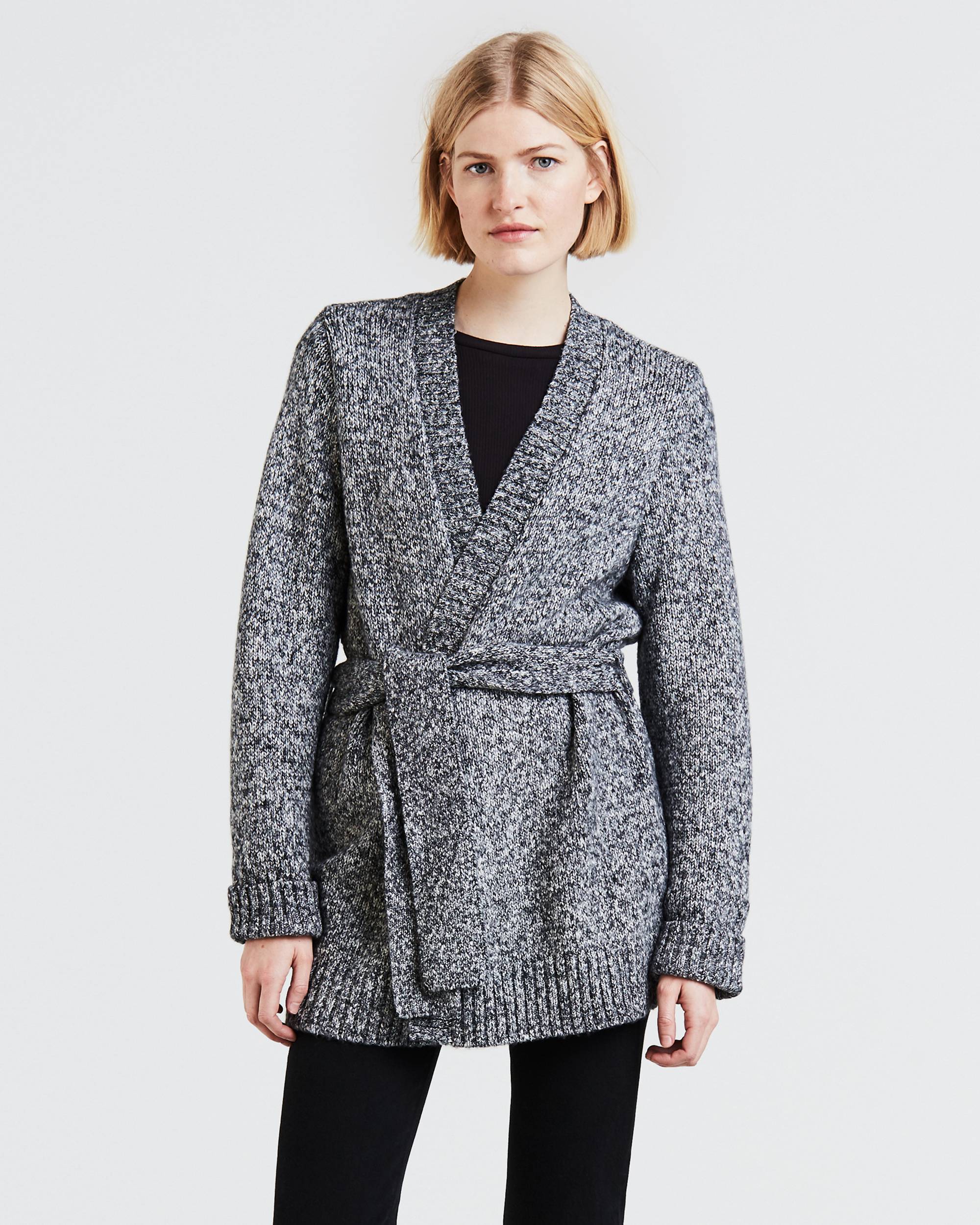 Wide Belted Cardigan Sweater 1