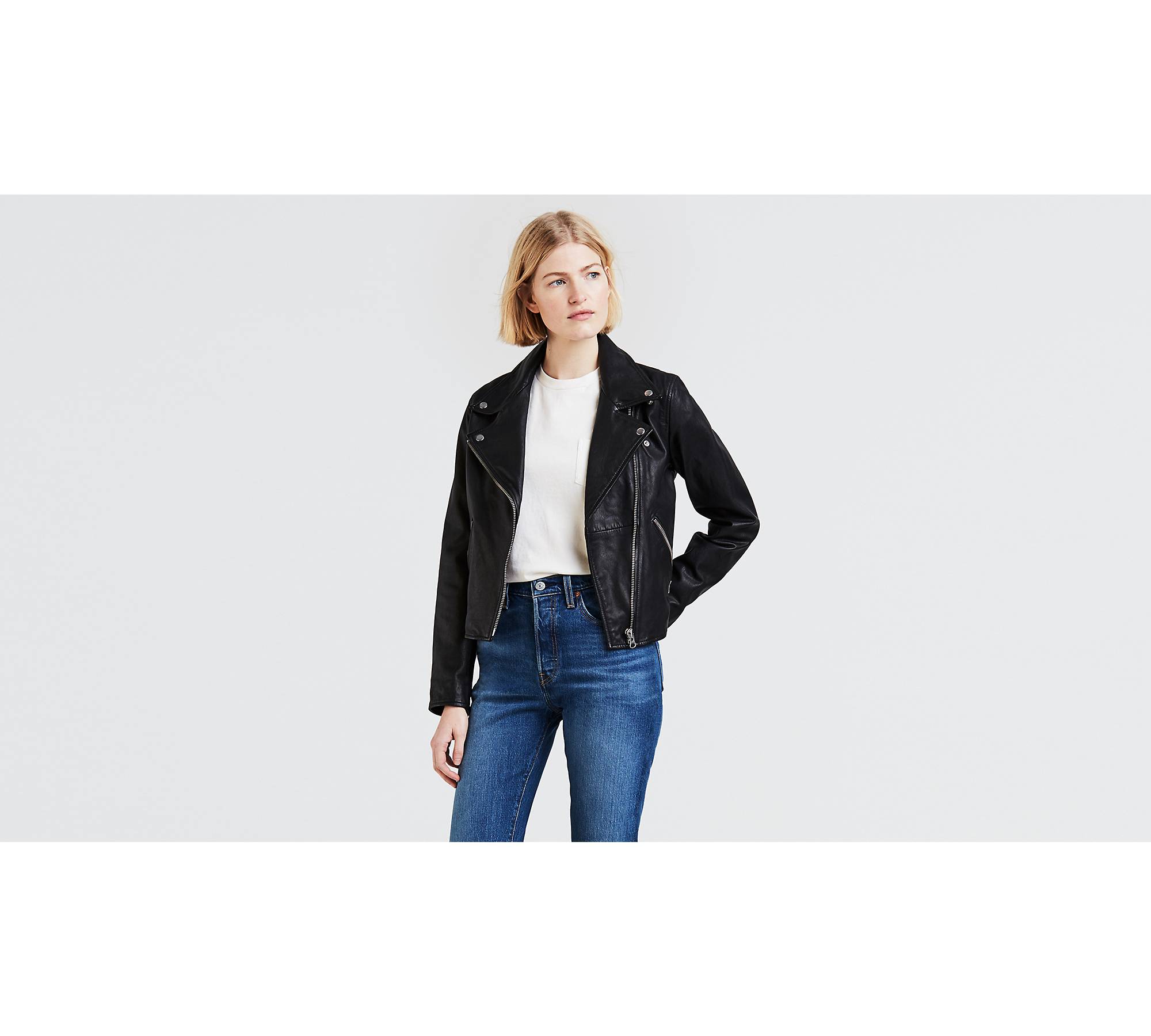 Donna Classic Leather Biker Jacket – Premium Boutique