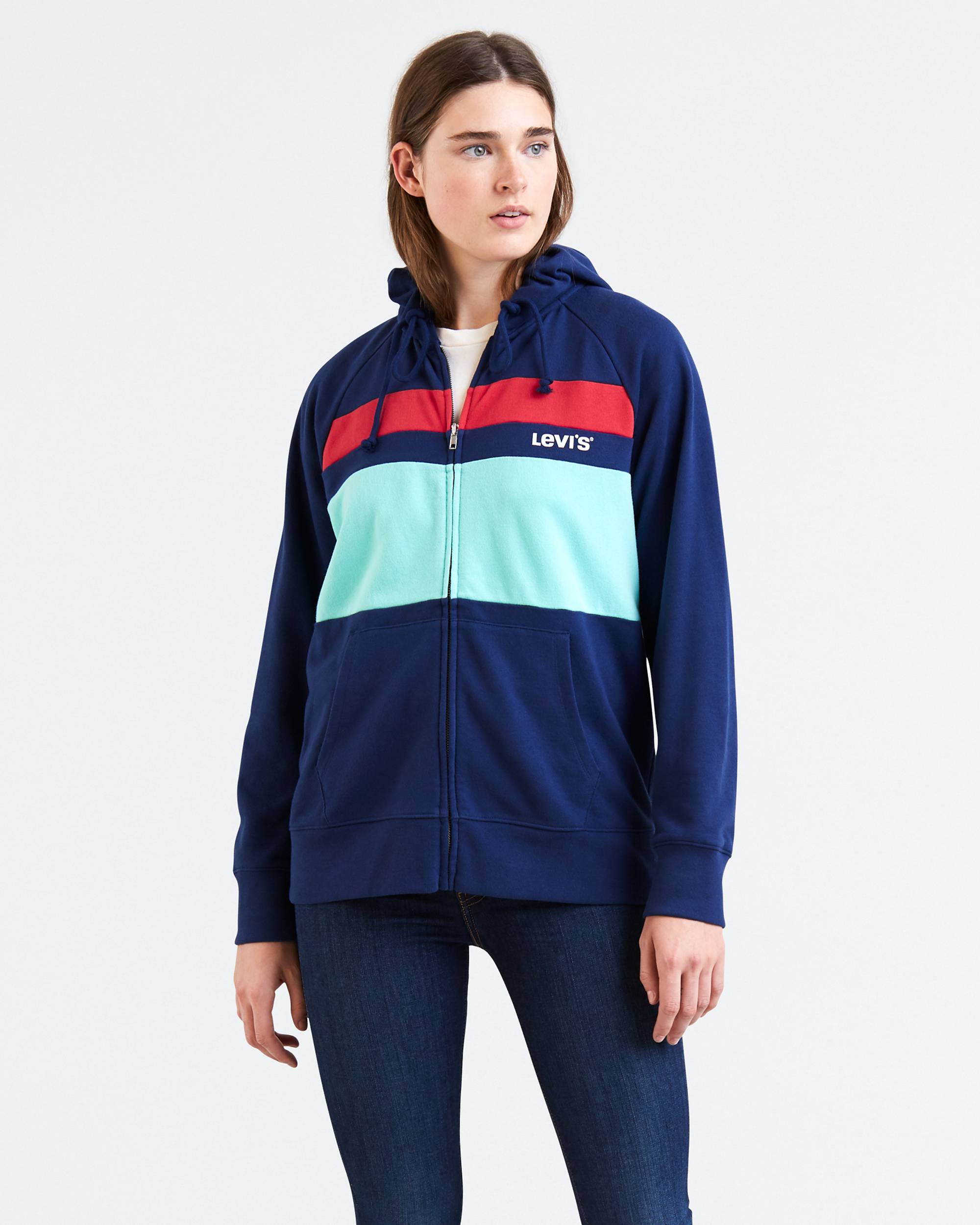 Stripe Blocked Hoodie 1
