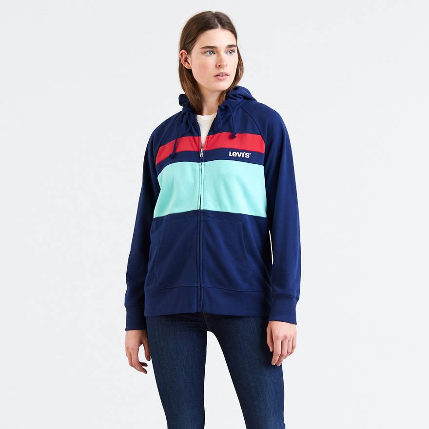 Stripe Blocked Hoodie 1