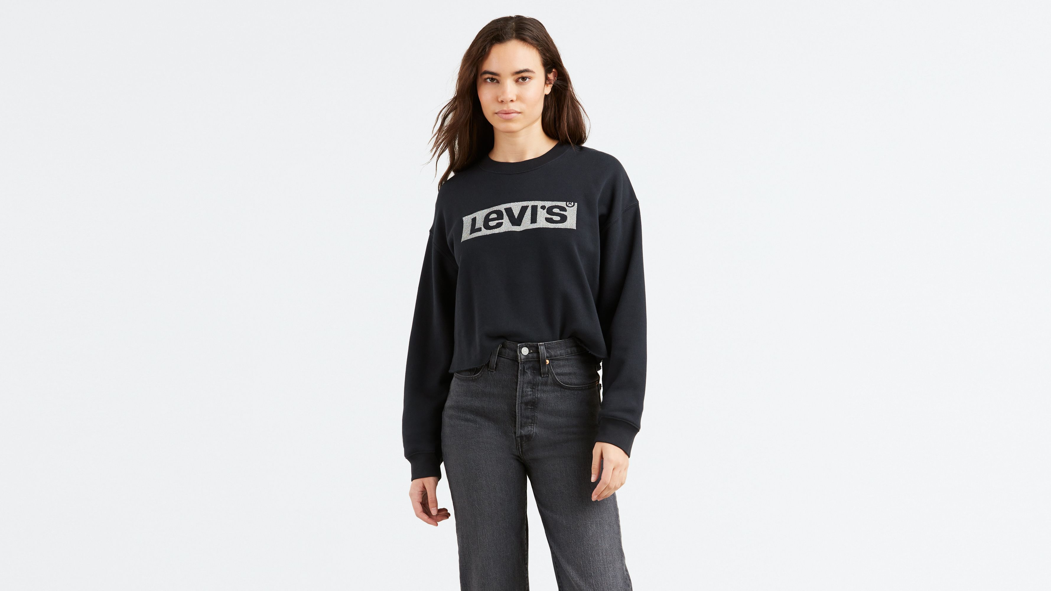 Graphic Raw Cut Hem Sweatshirt - Black | Levi's® US