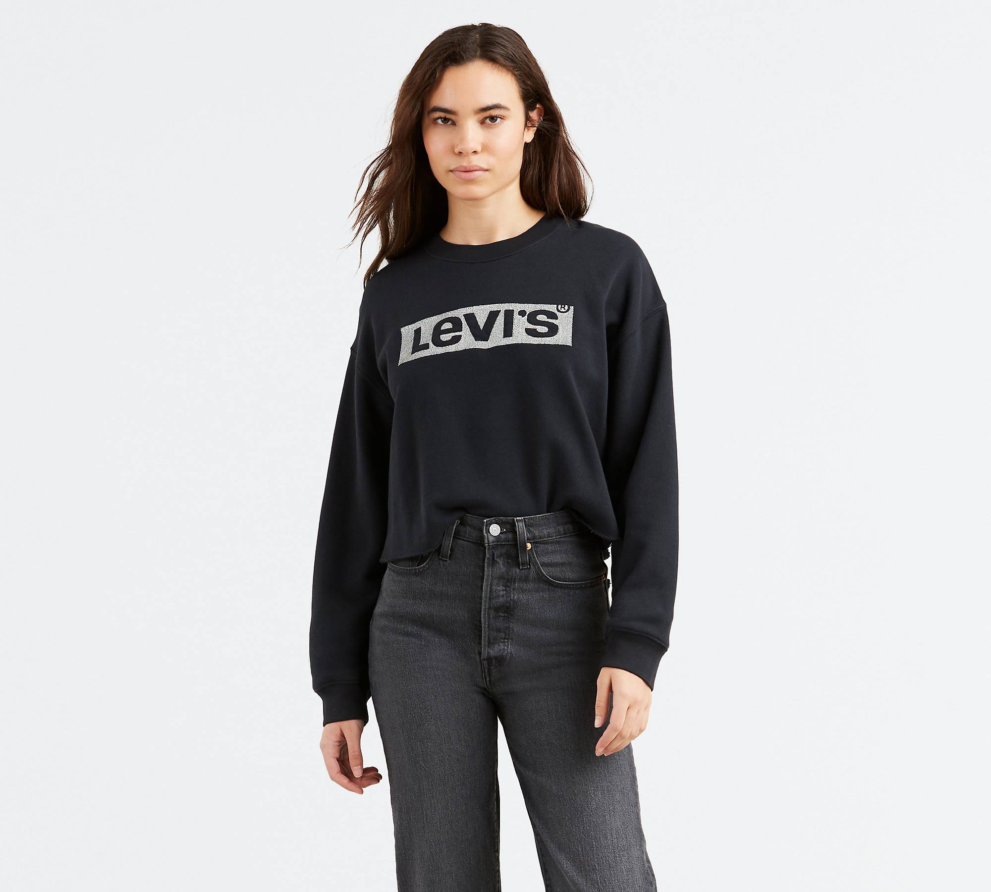 Graphic Raw Cut Hem Sweatshirt - Black | Levi's® US