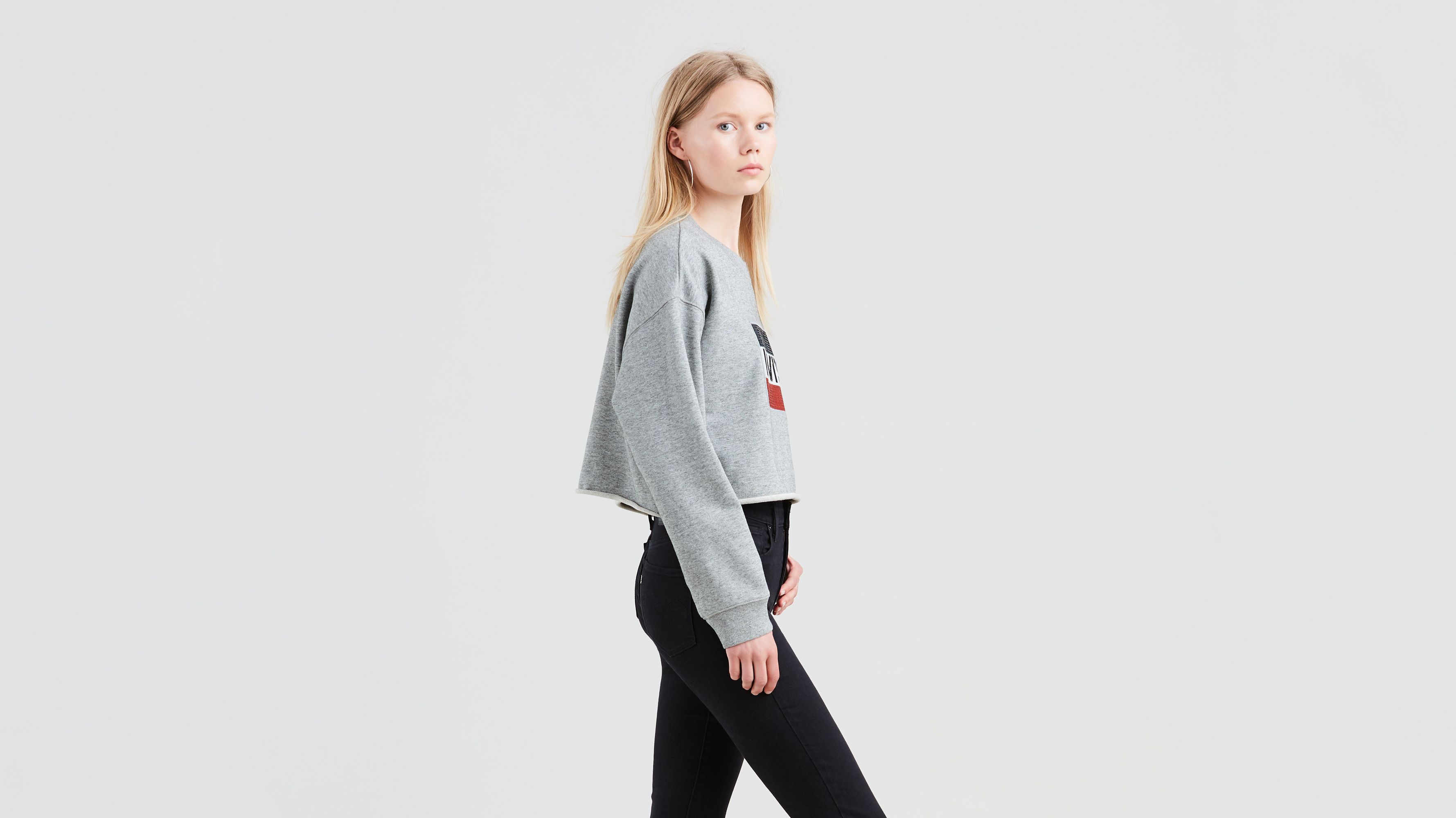 Levi's graphic raw hot sale cut sweatshirt