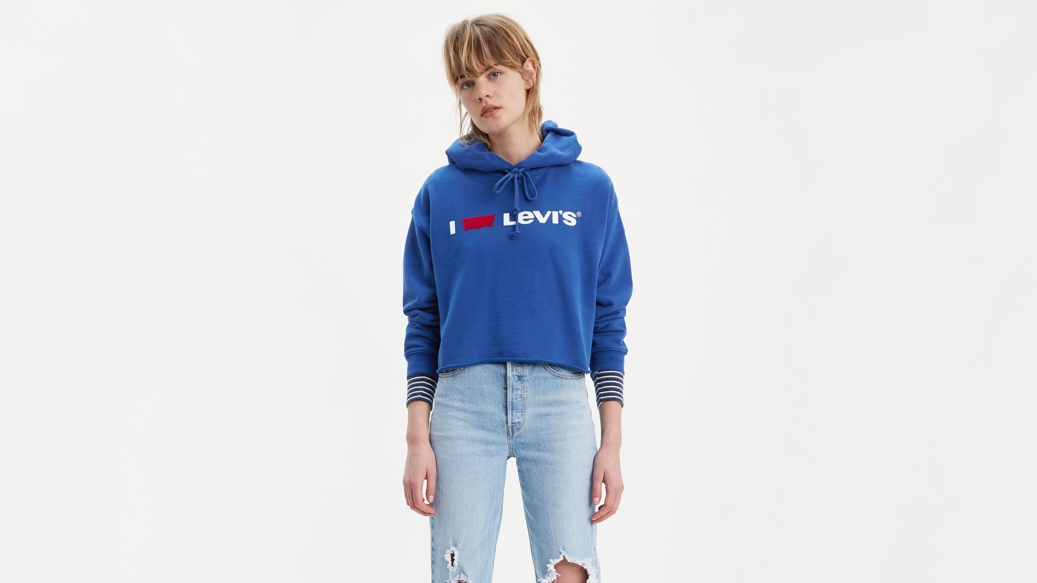 levis blue hoodie