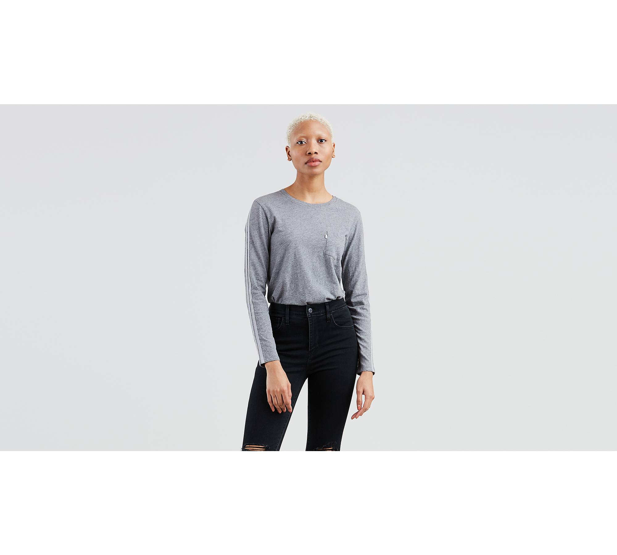Long Sleeve Perfect Pocket Tee Shirt - Grey | Levi's® US