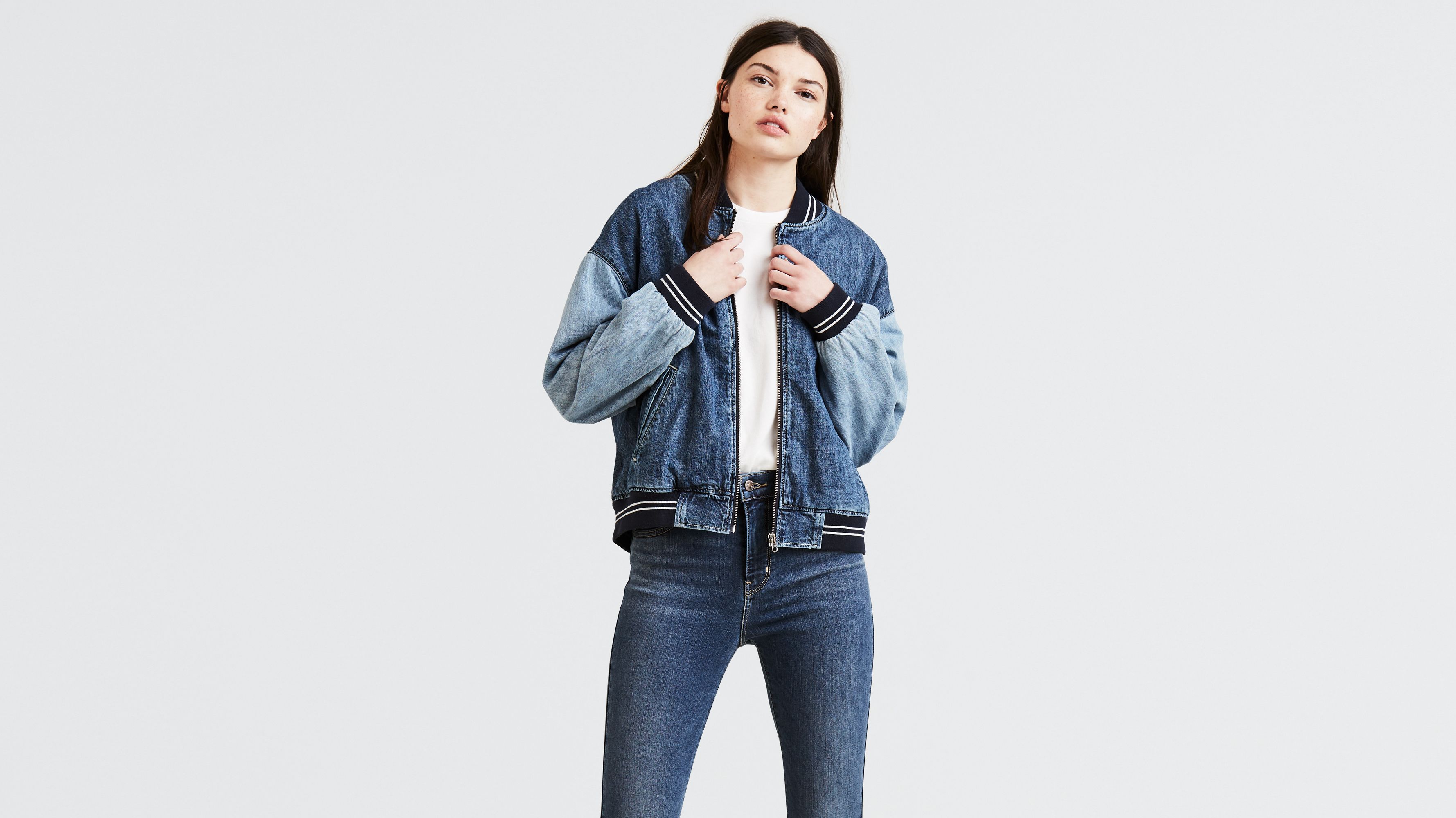 levi's bomber jacket blue