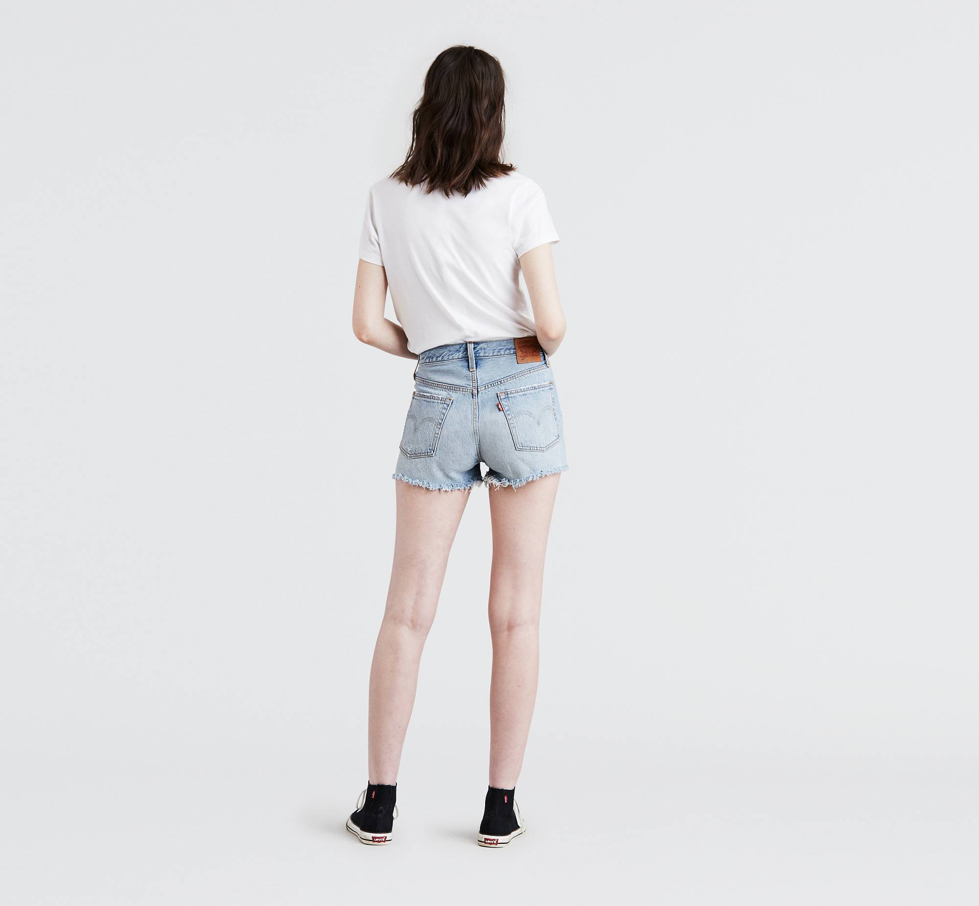 501® Button Your Fly High Rise Shorts - Light Wash | Levi's® US
