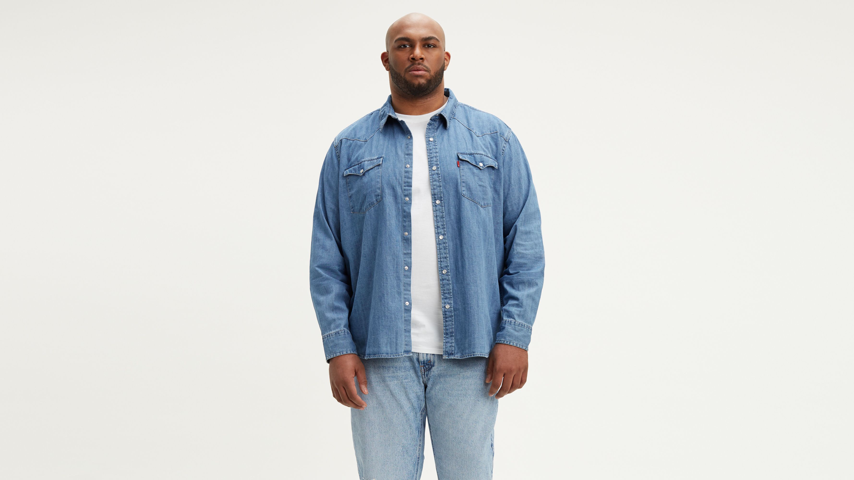 levi's big and tall denim shirts