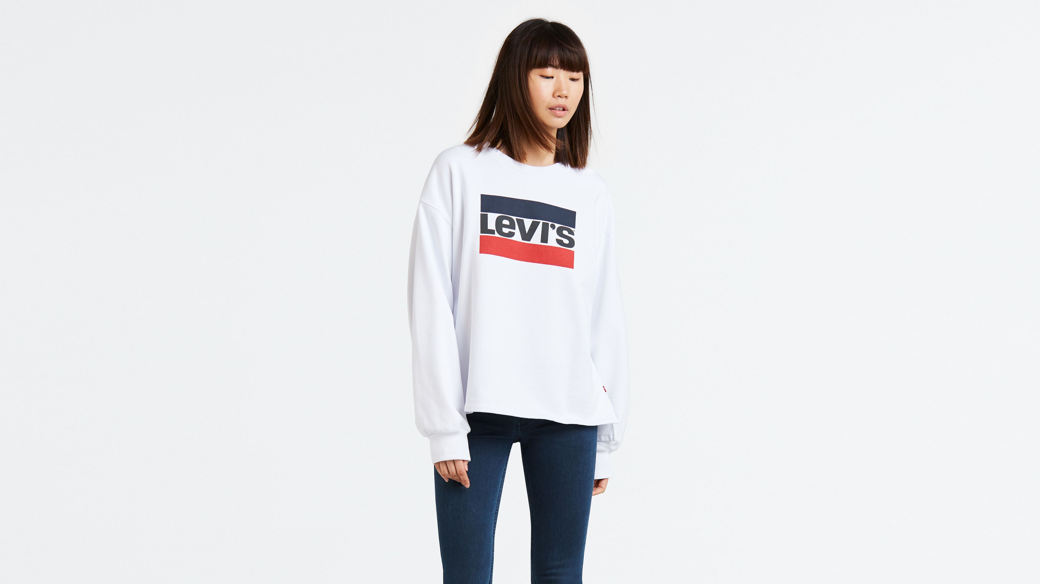 Graphic Big Sleeve Sweatshirt - White 