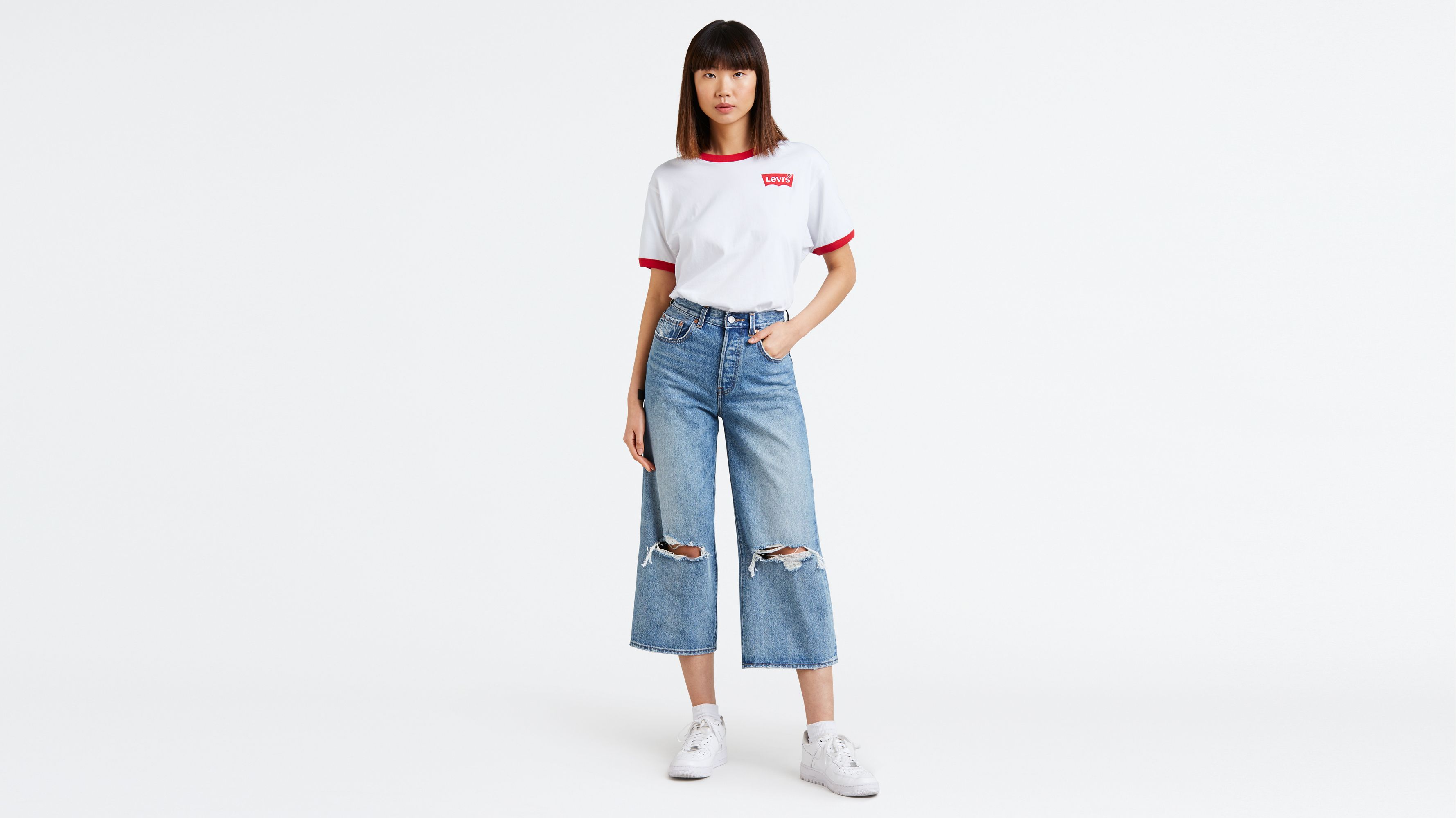 levi's high water wide leg jeans