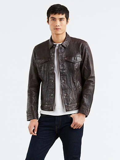 Leather Trucker Jacket - Brown | Levi's® US