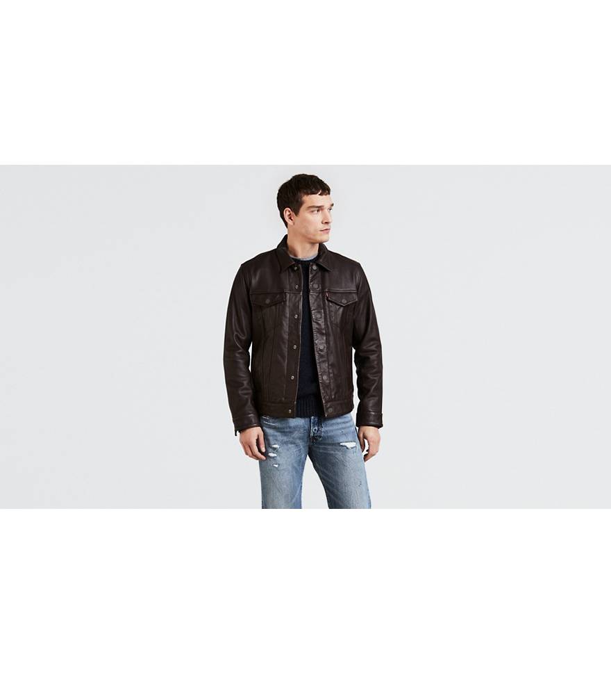 Leather Trucker Jacket - Brown | Levi's® CA