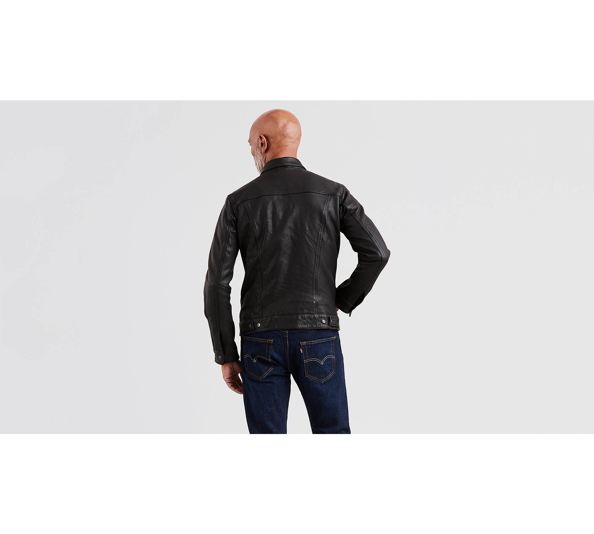 Lvc Levis Vintage Clothing Biker Leather Jacket Leather Cowhide Size M Black