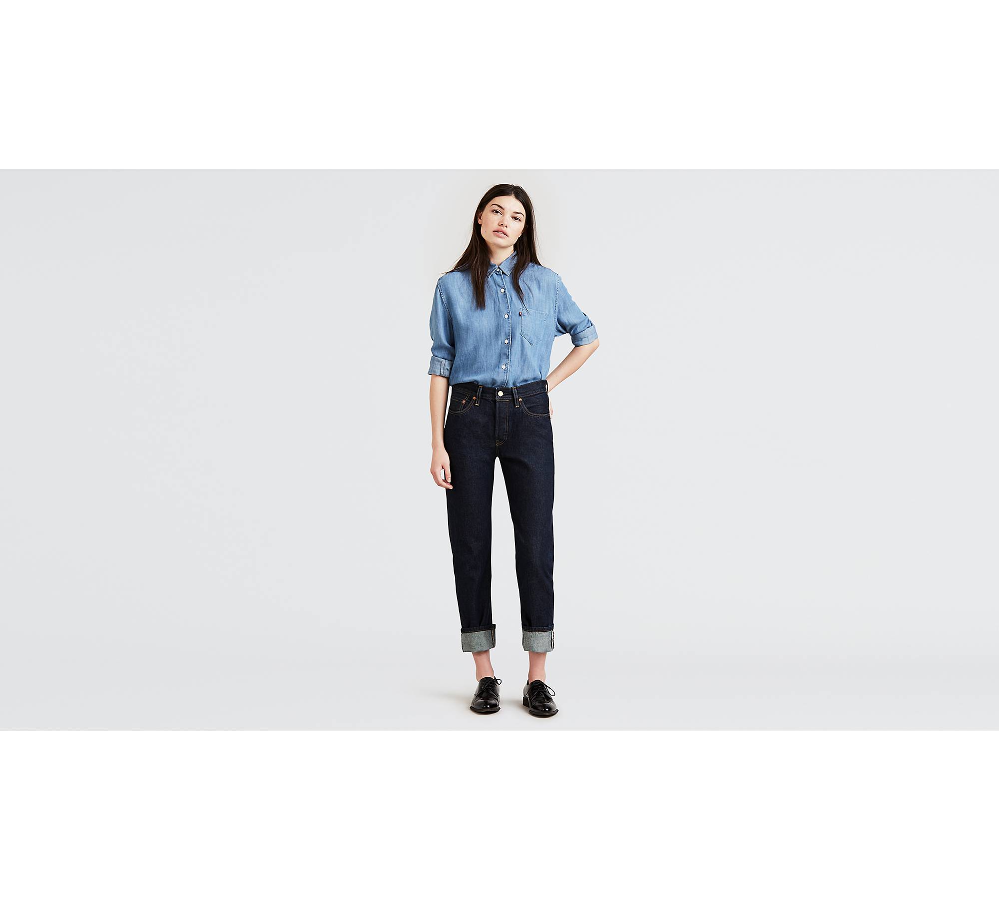 501® Original Fit Selvedge Crop Women's Jeans - Dark Wash
