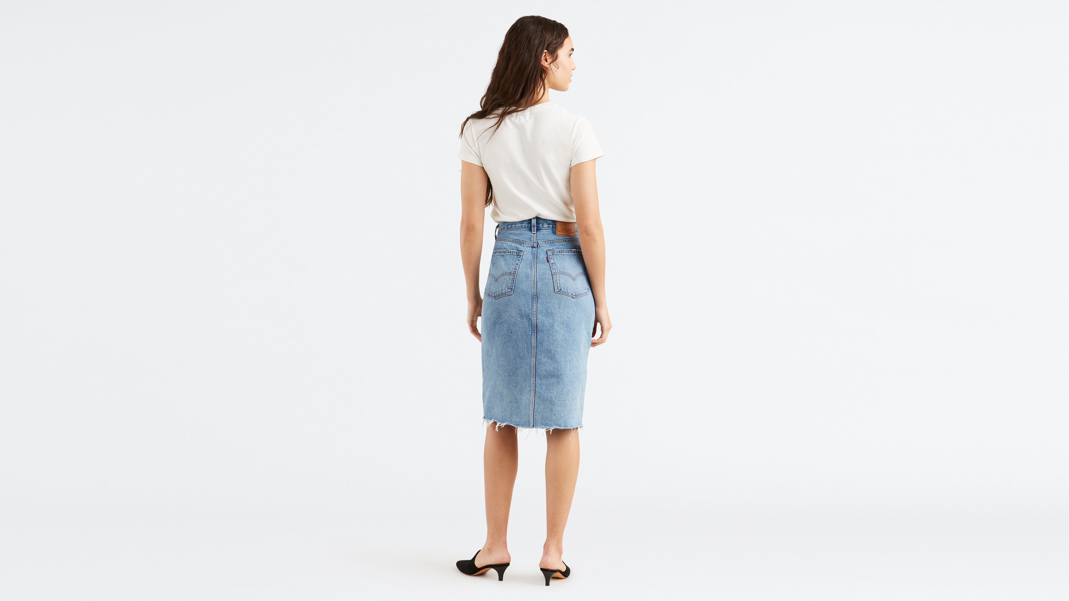 Deconstructed Long Skirt - Medium Wash 
