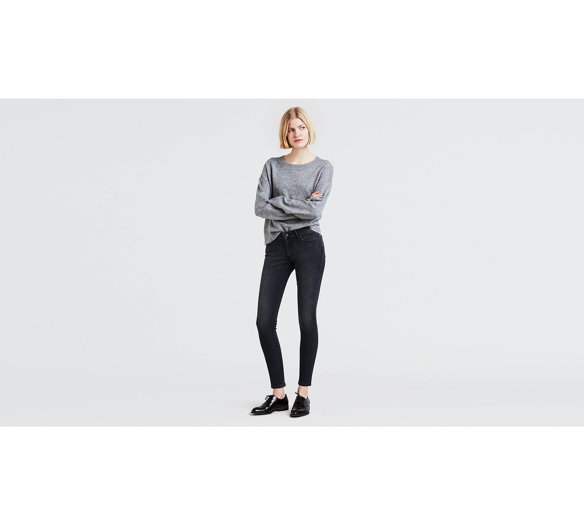 711 Skinny Women's Jeans With Back Zip - Black