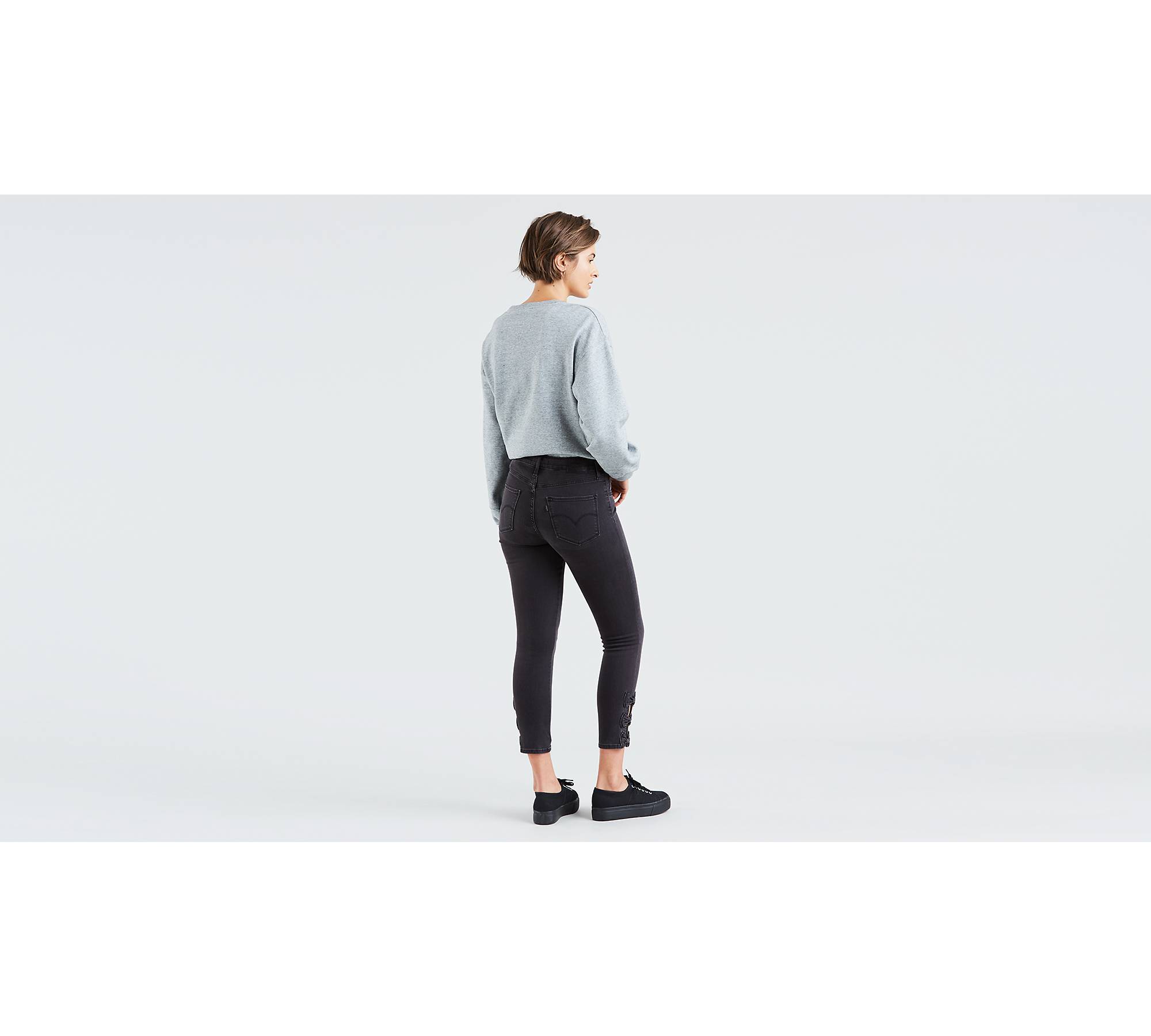 721 High Rise Skinny Women's Jeans With Ankle Bows - Black | Levi's® US