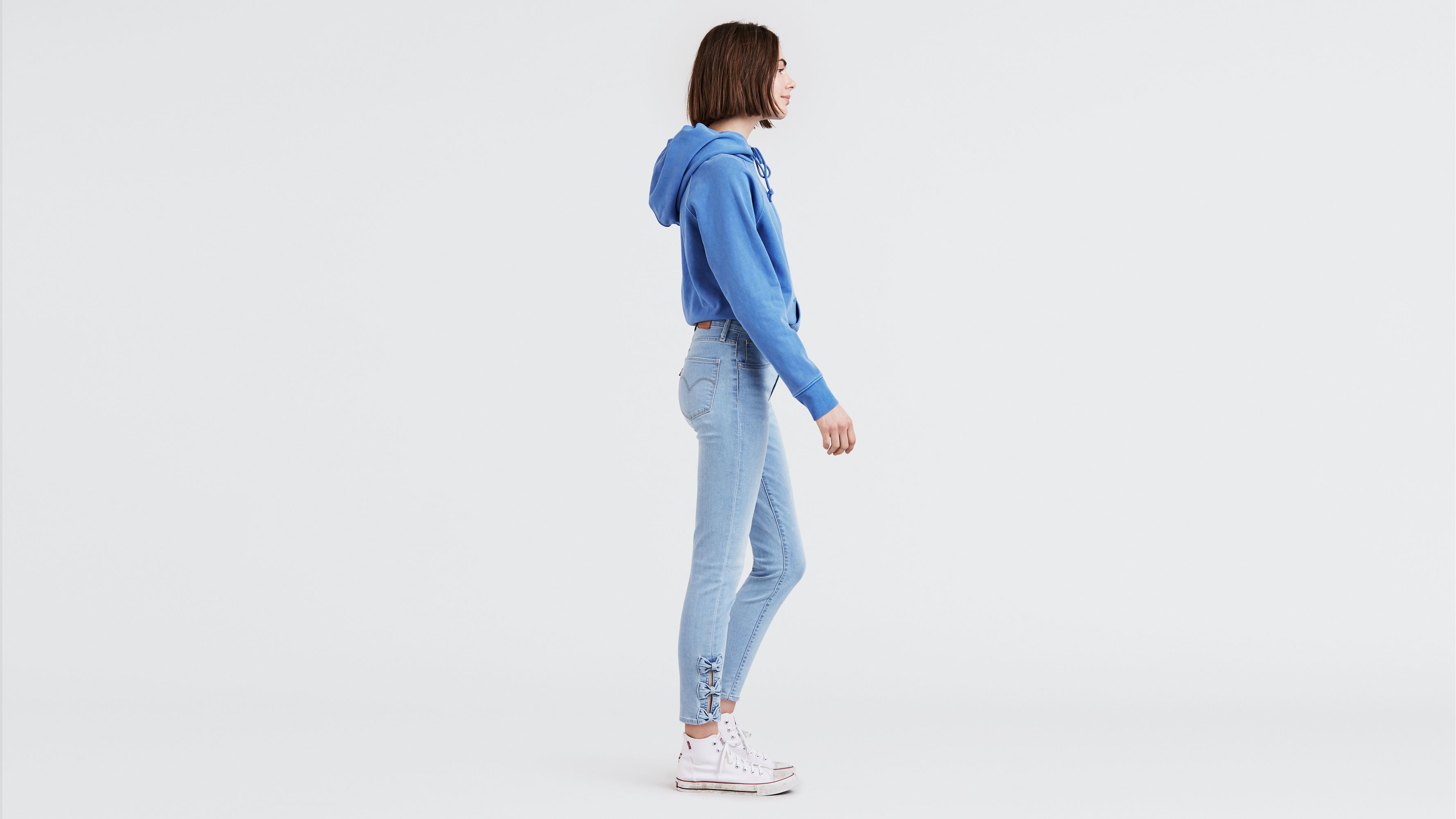 721 high rise skinny jeans with ankle bows