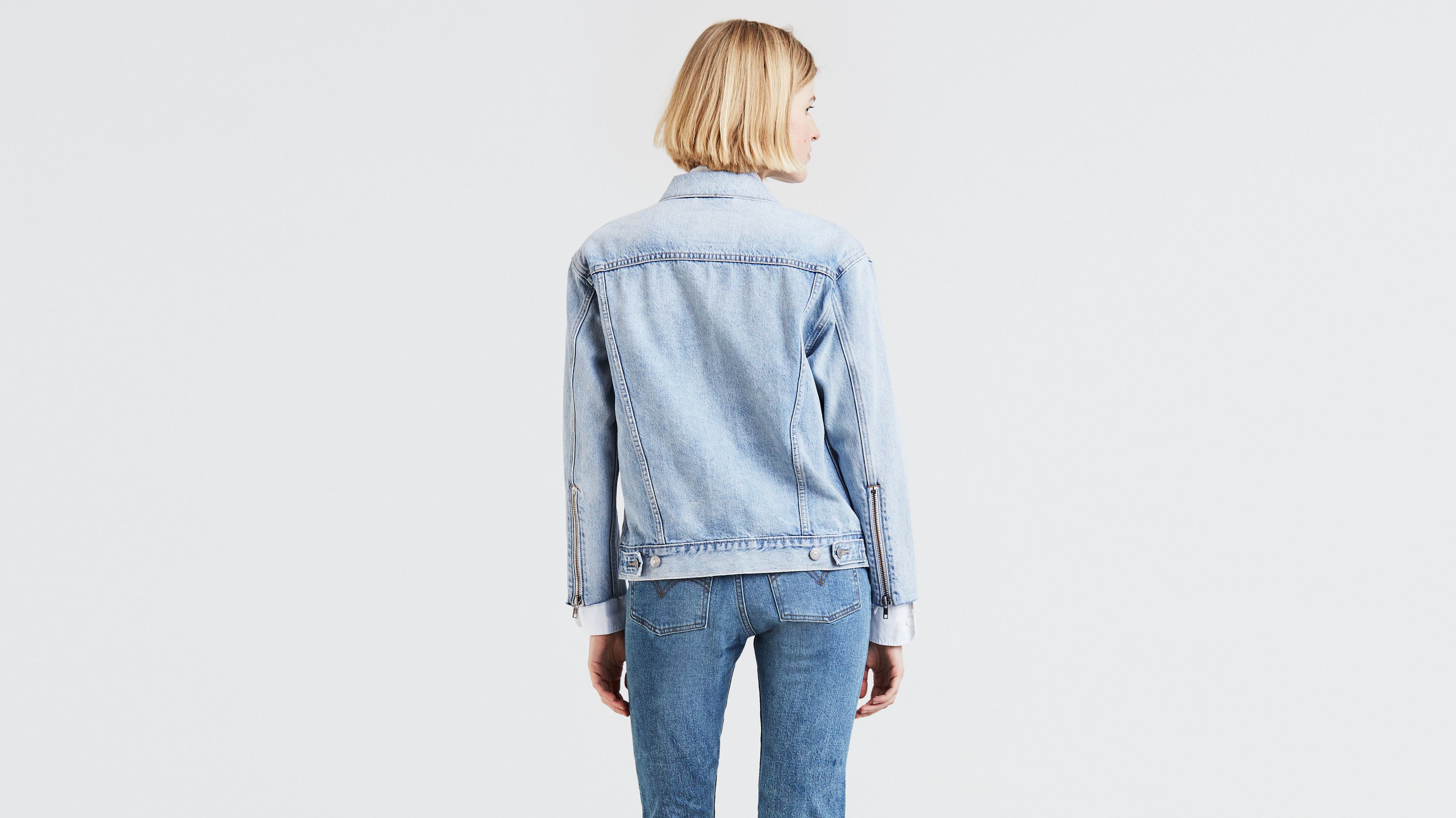 levi zip denim jacket