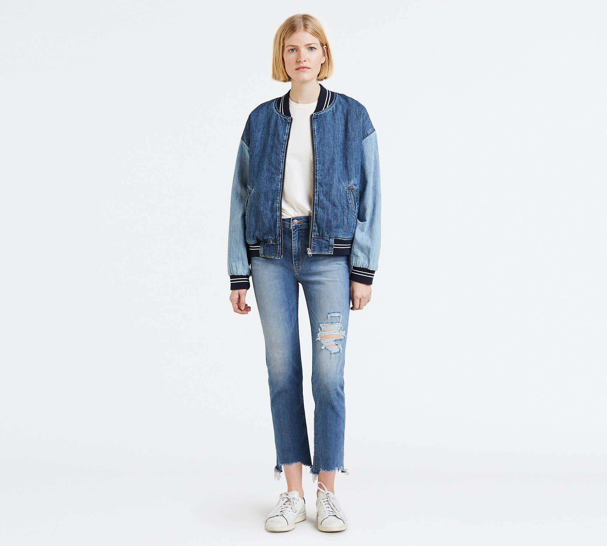 724 High Rise Straight Crop Women's Jeans - Medium Wash | Levi's® CA
