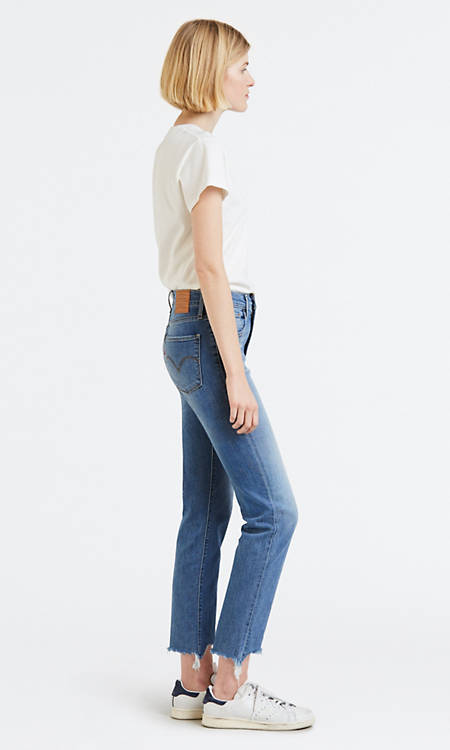 724 High Rise Straight Crop Women S Jeans Medium Wash Levi S Us