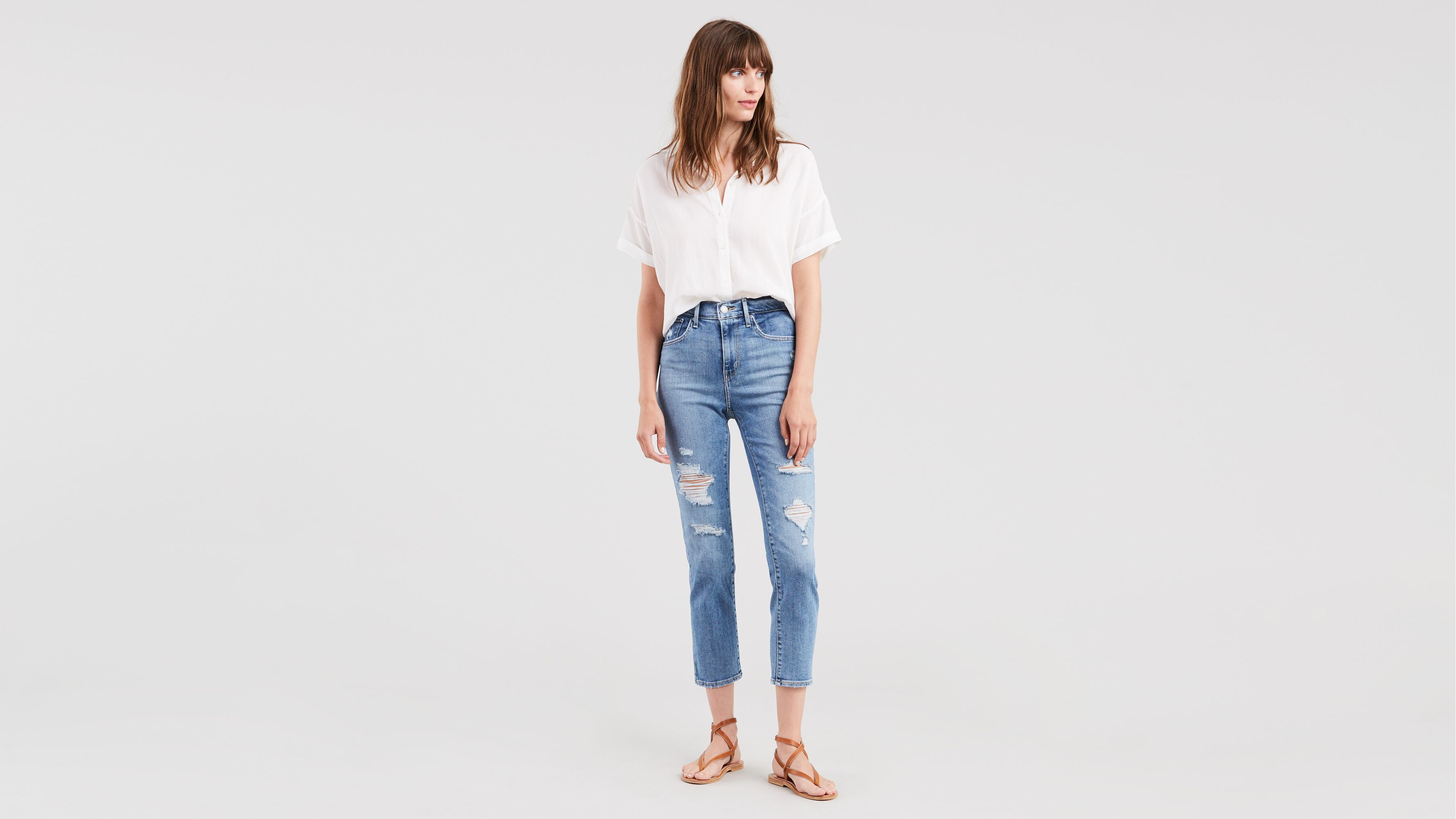 levis 724 high rise straight crop jeans