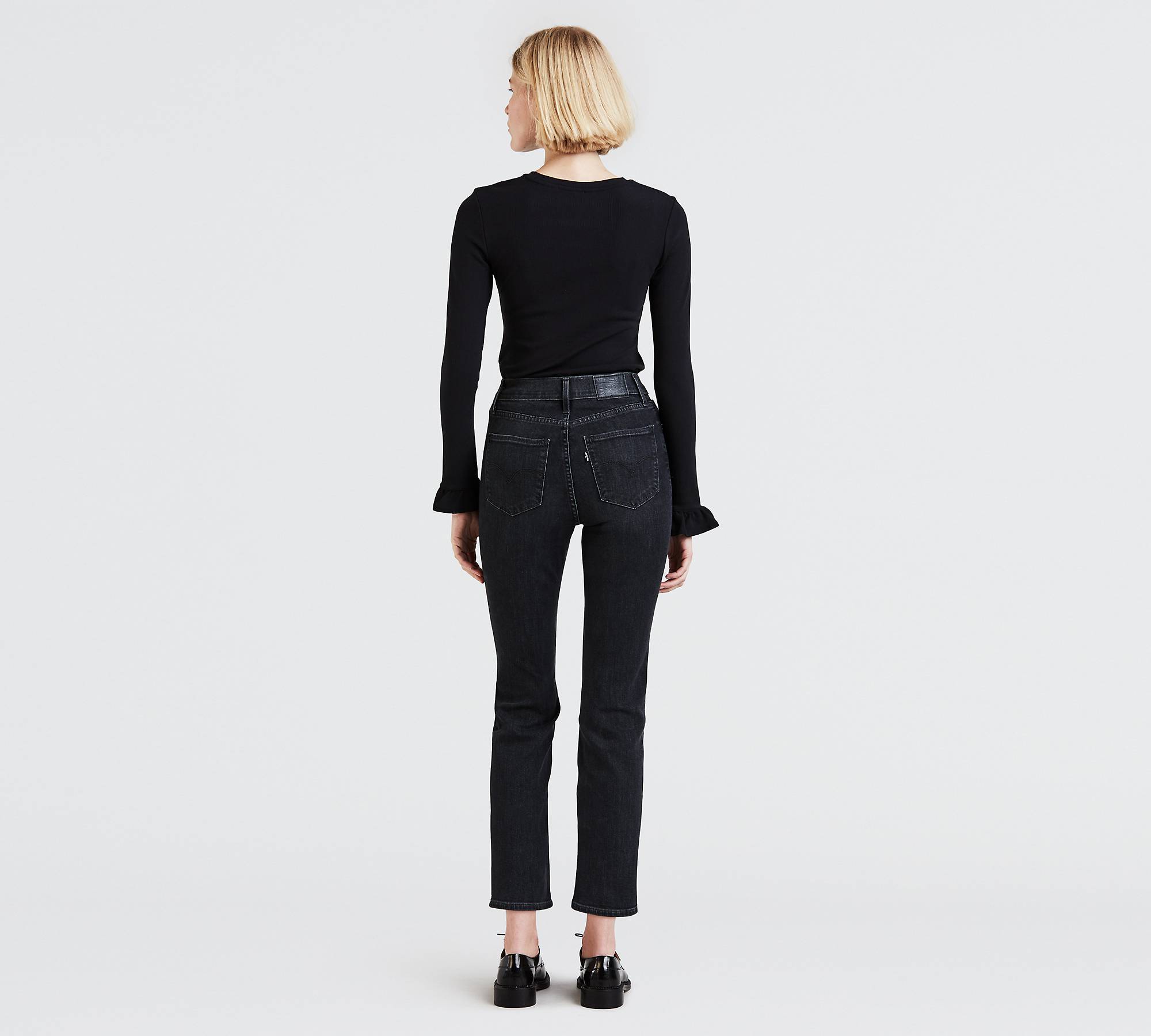 724 High Rise Straight Crop Women's Jeans - Black | Levi's® CA