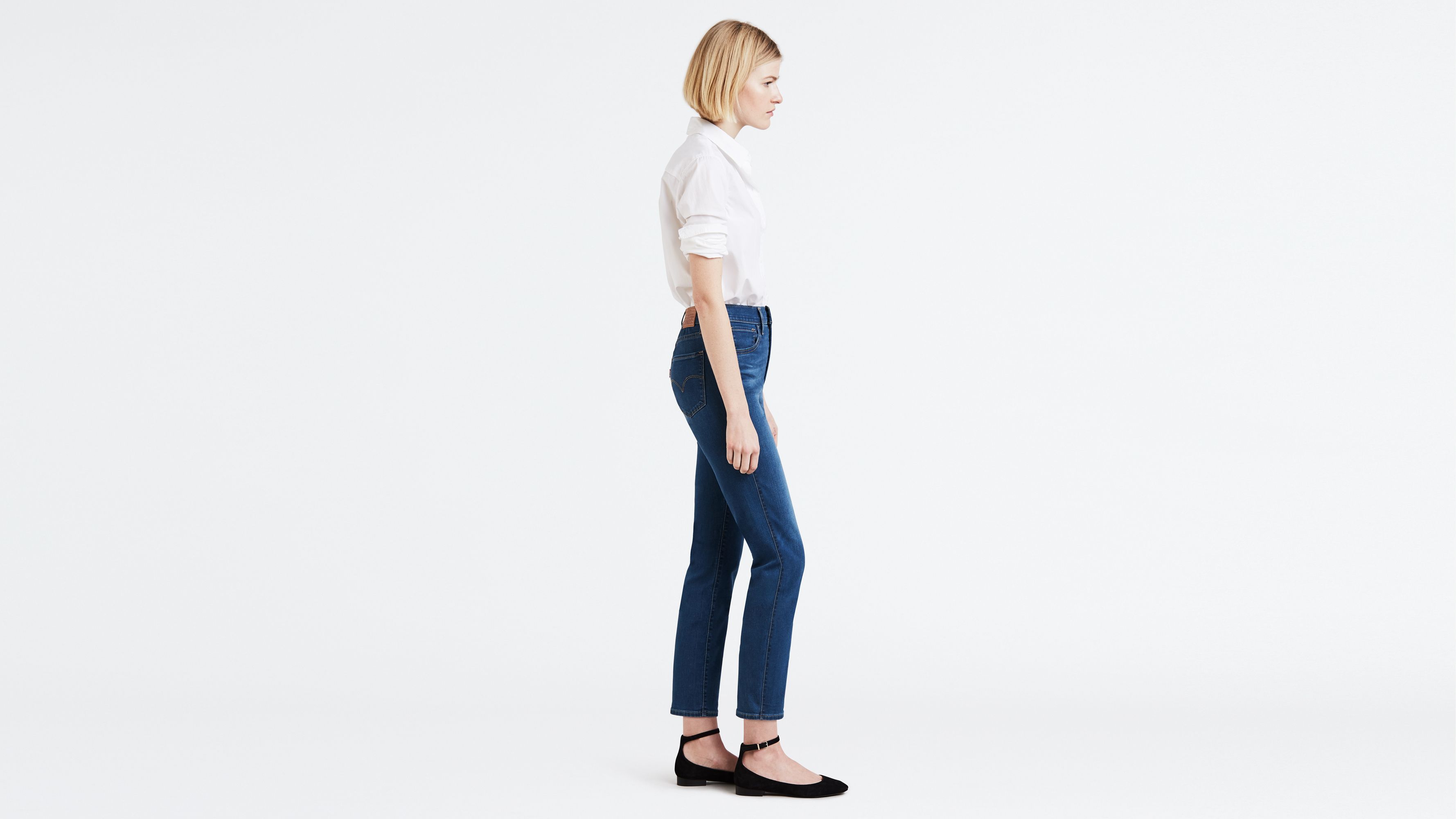 levi's 724 straight crop indigo pixel